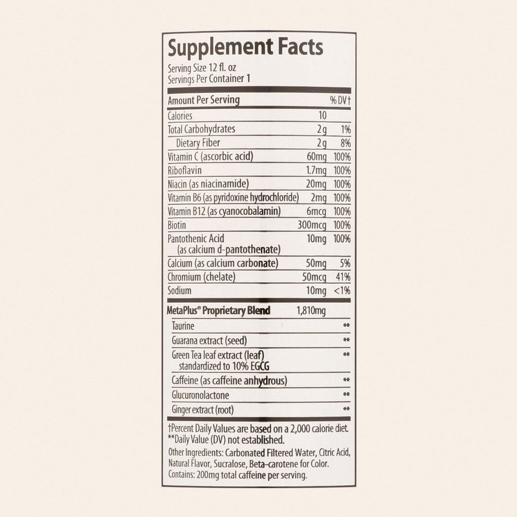 Celsius Sparkling Orange Dietary Supplement  - Case of 12 - 12 FZ - Back