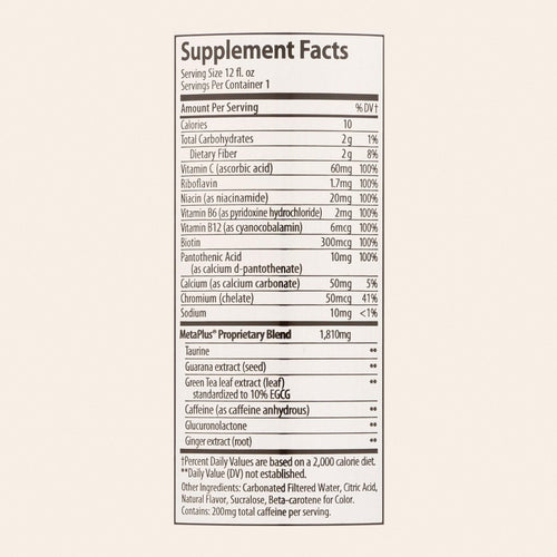 Celsius Sparkling Orange Dietary Supplement  - Case of 12 - 12 FZ - Back