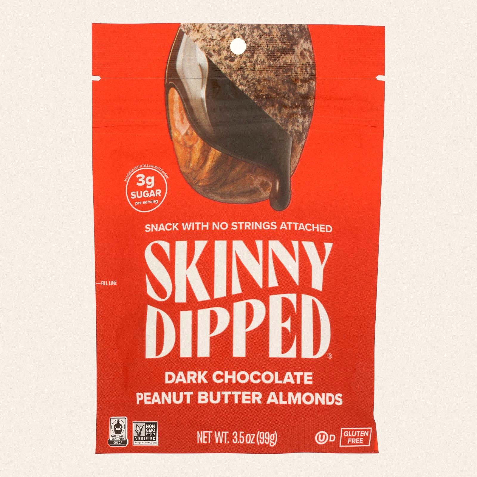 Skinnydipped - Dip Almond Peanut Butter - Case of 10-3.5 OZ - Front