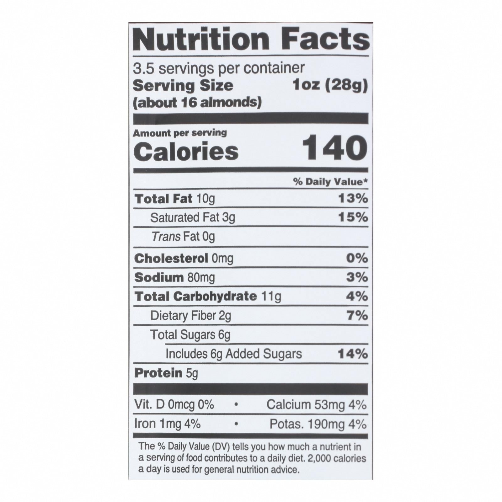 Skinnydipped - Dip Almond Peanut Butter - Case of 10-3.5 OZ - Nutrition Facts