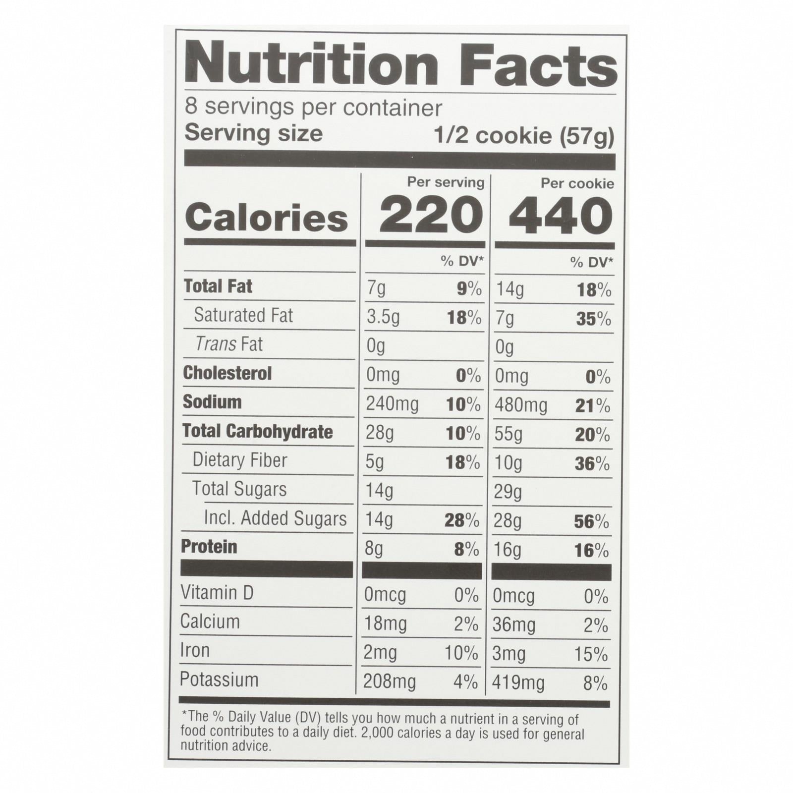 Lenny & Larry's - Complete Cookie Chocolate Mint - Case of 12-4 OZ - Nutrition Facts