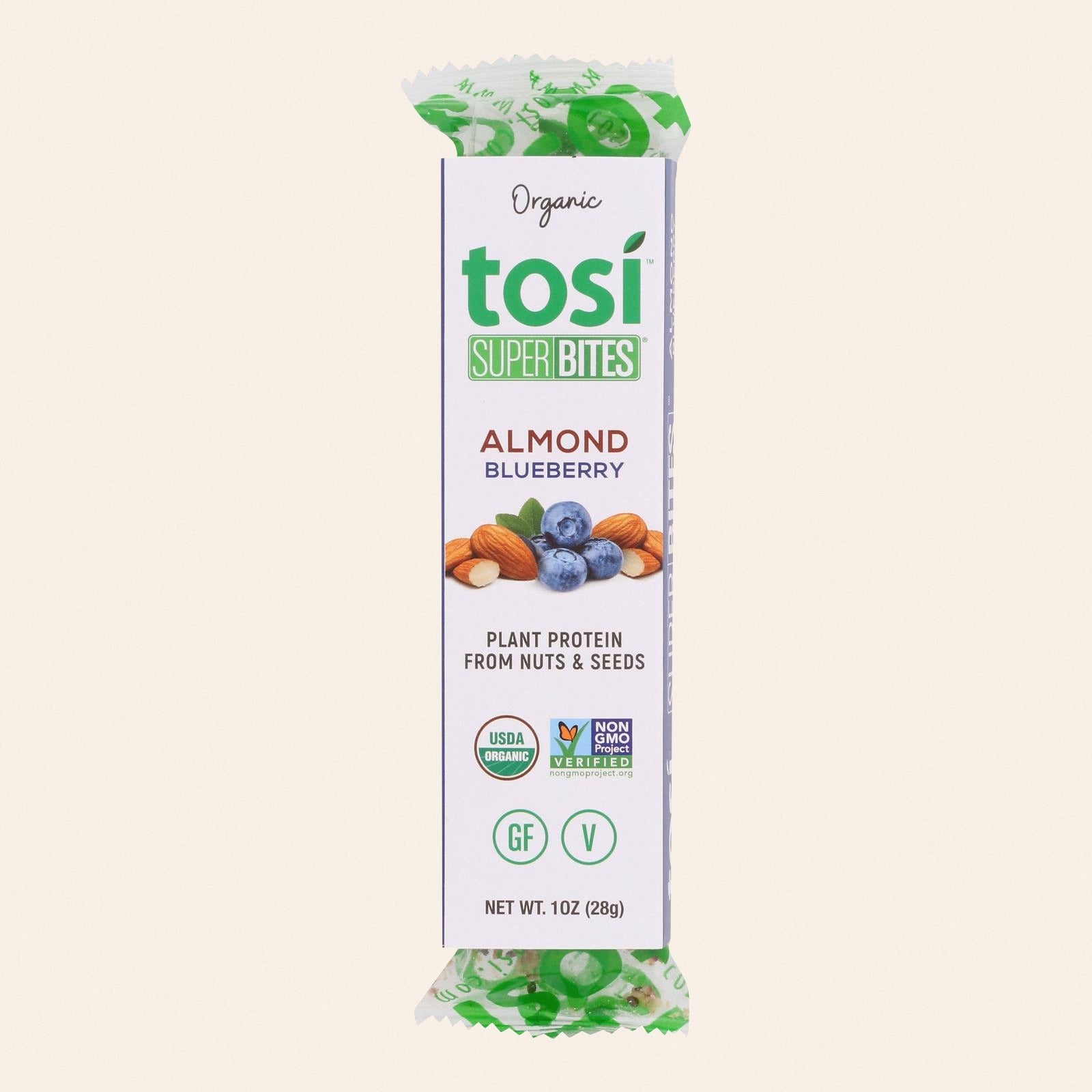 Tosi - Super Bites Blueberry Almond - Case of 12 - 1 OZ - Front