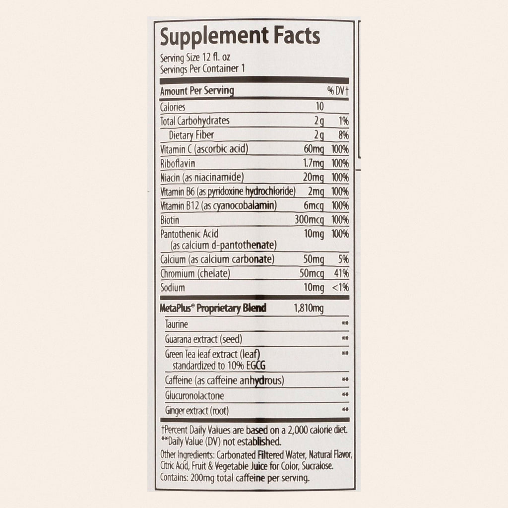 Celsius Sparkling Wild Berry Dietary Supplement  - Case of 12 - 12 FZ - Back