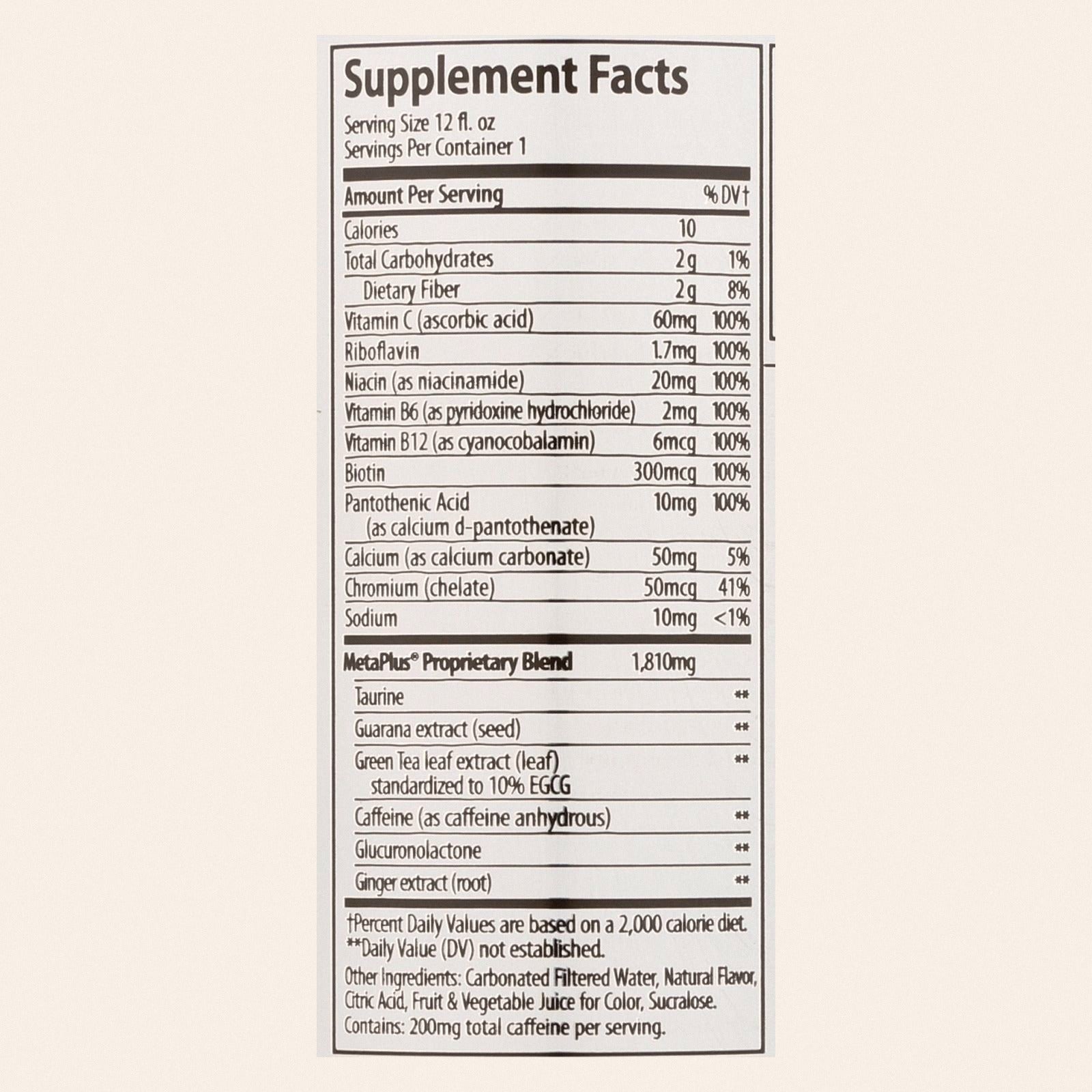 Celsius Sparkling Wild Berry Dietary Supplement  - Case of 12 - 12 FZ - Back