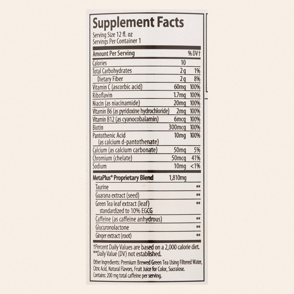 Celsius Live Fit Peach Mango Non-Carbonated Green Tea  - Case of 12 - 12 FZ - Back