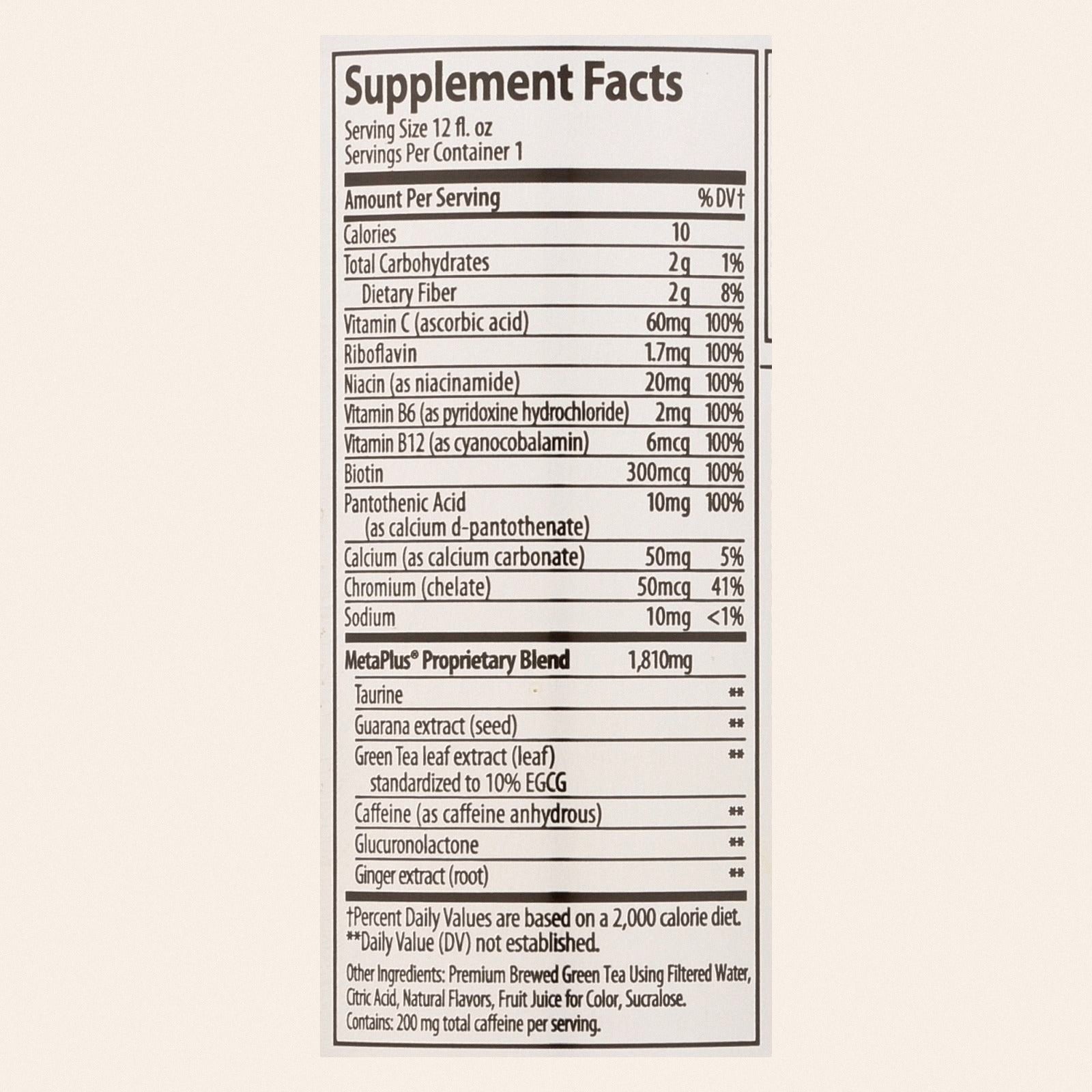 Celsius Live Fit Peach Mango Non-Carbonated Green Tea  - Case of 12 - 12 FZ - Back