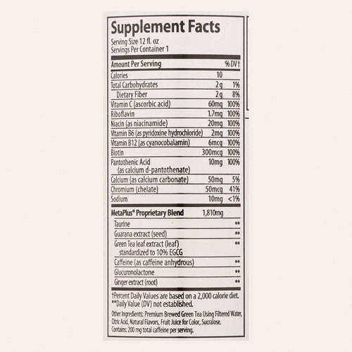 Celsius Live Fit Peach Mango Non-Carbonated Green Tea  - Case of 12 - 12 FZ - Back