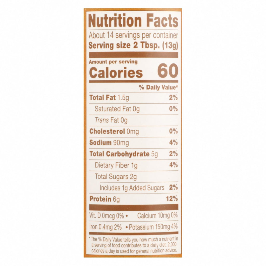 PB2 Powdered Peanut Butter - Case of 6 - 6.5 OZ - Nutrition Facts
