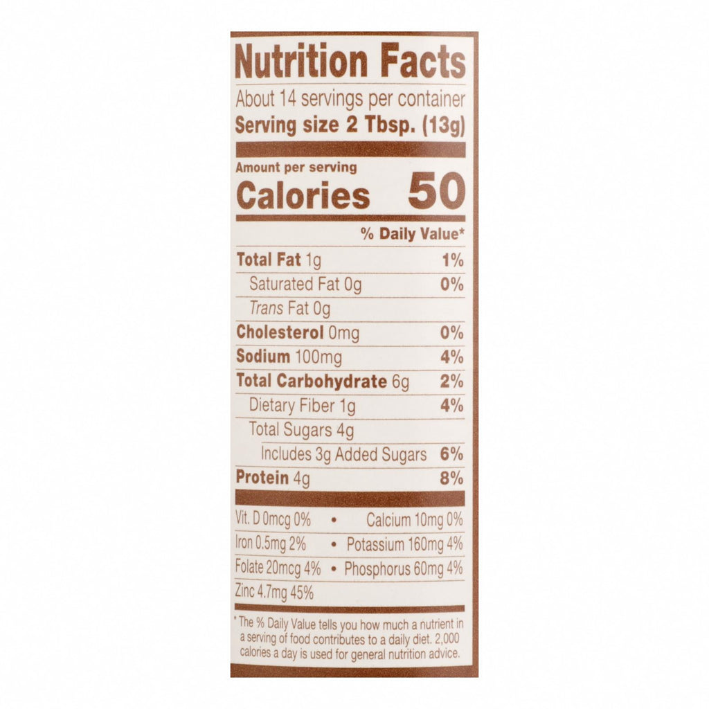 PB2 With Premium Chocolate - Case of 6 - 6.5 OZ - Nutrition Facts