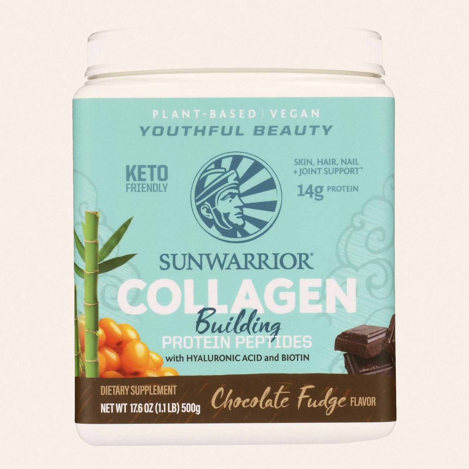 Sunwarrior - Collagen Chocolate - 1 Each - 17.6 OZ - Front