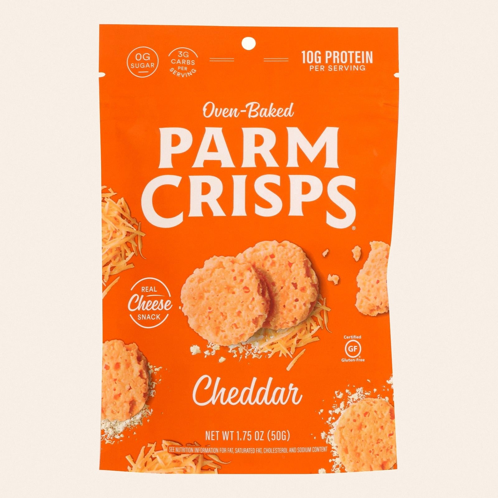 Parmesan Crisps - Parmesan Crisps Cheddar - Case of 12 - 1.75 OZ - Front