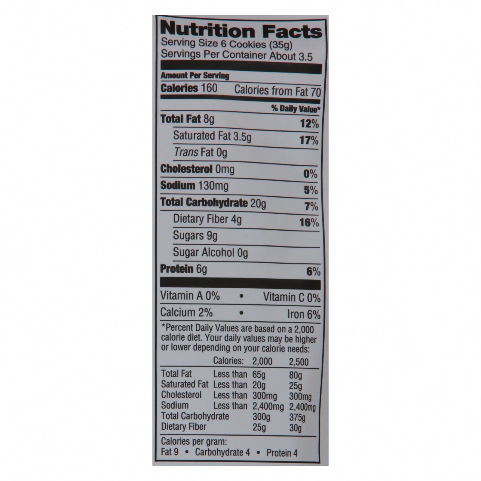 Lenny & Larry's® The Complete Crunchy Cookies - Case of 6 - 4.25 OZ - Nutrition Facts