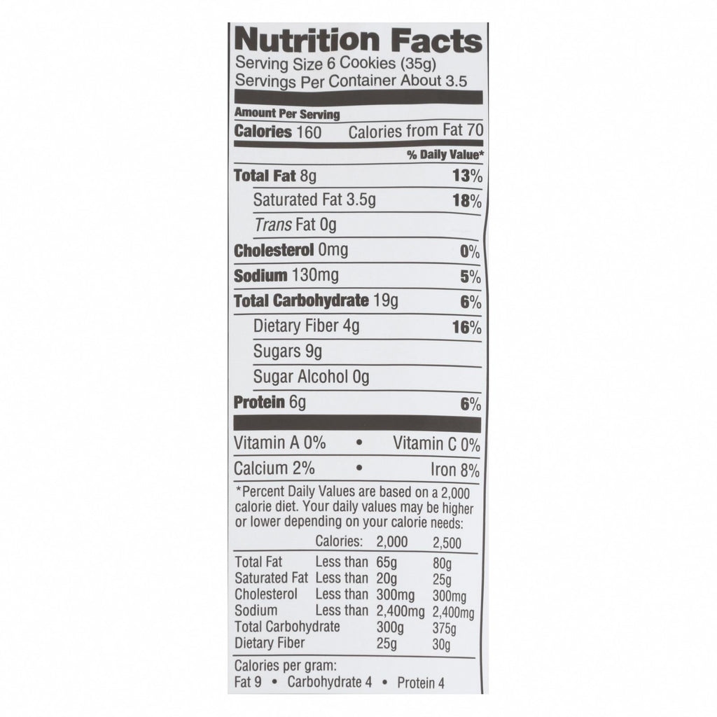 Lenny & Larry's - Complete Cookie Double Chocolate - Case of 6 - 4.25 OZ - Nutrition Facts