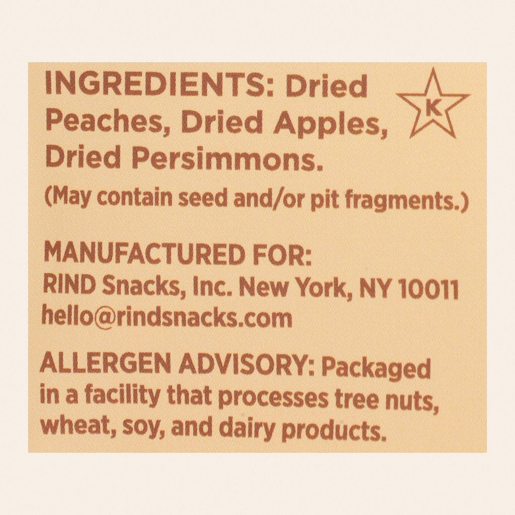 Rind Snacks - Dried Fruit Blend Orchard - Case of 12 - 3 OZ - Back