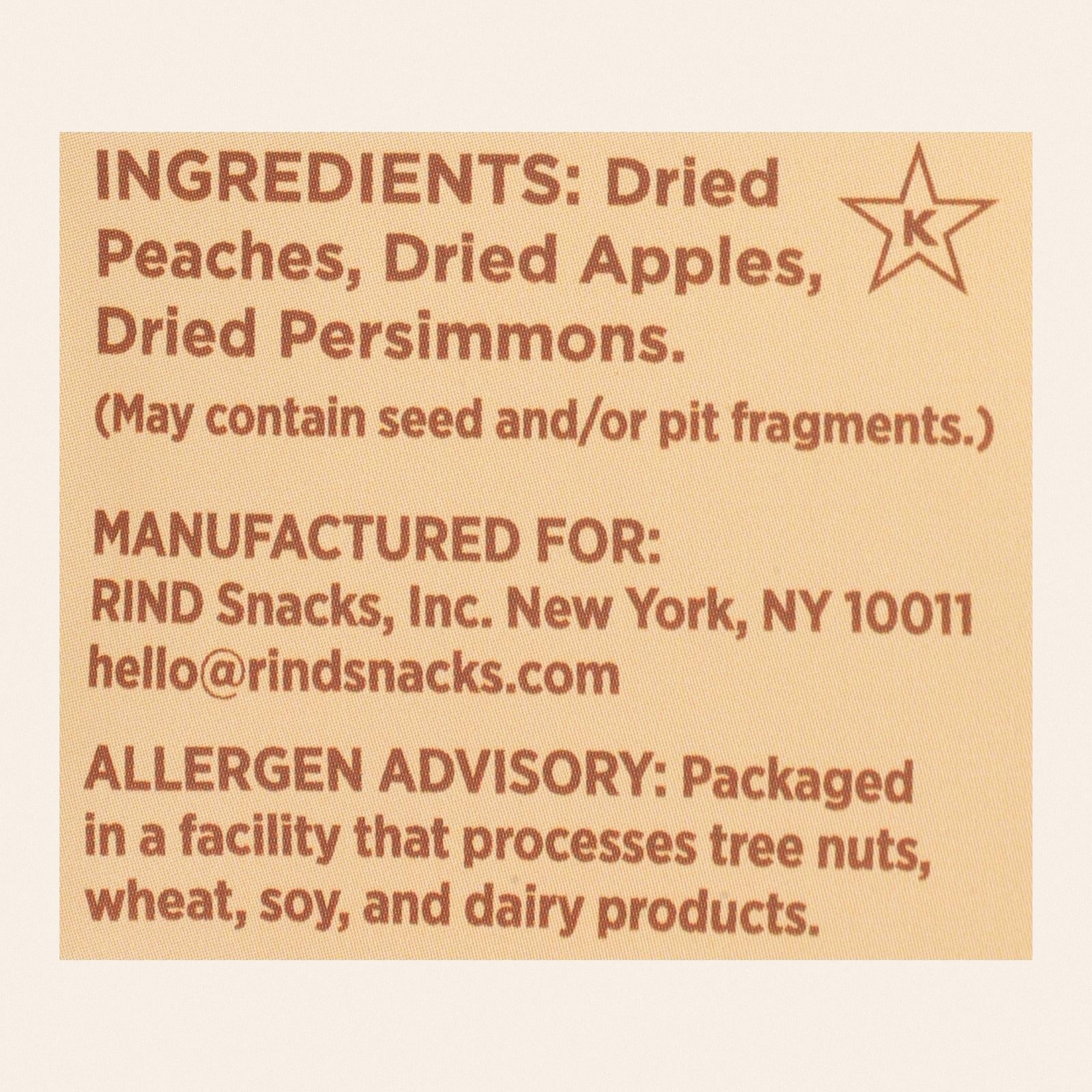 Rind Snacks - Dried Fruit Blend Orchard - Case of 12 - 3 OZ - Back