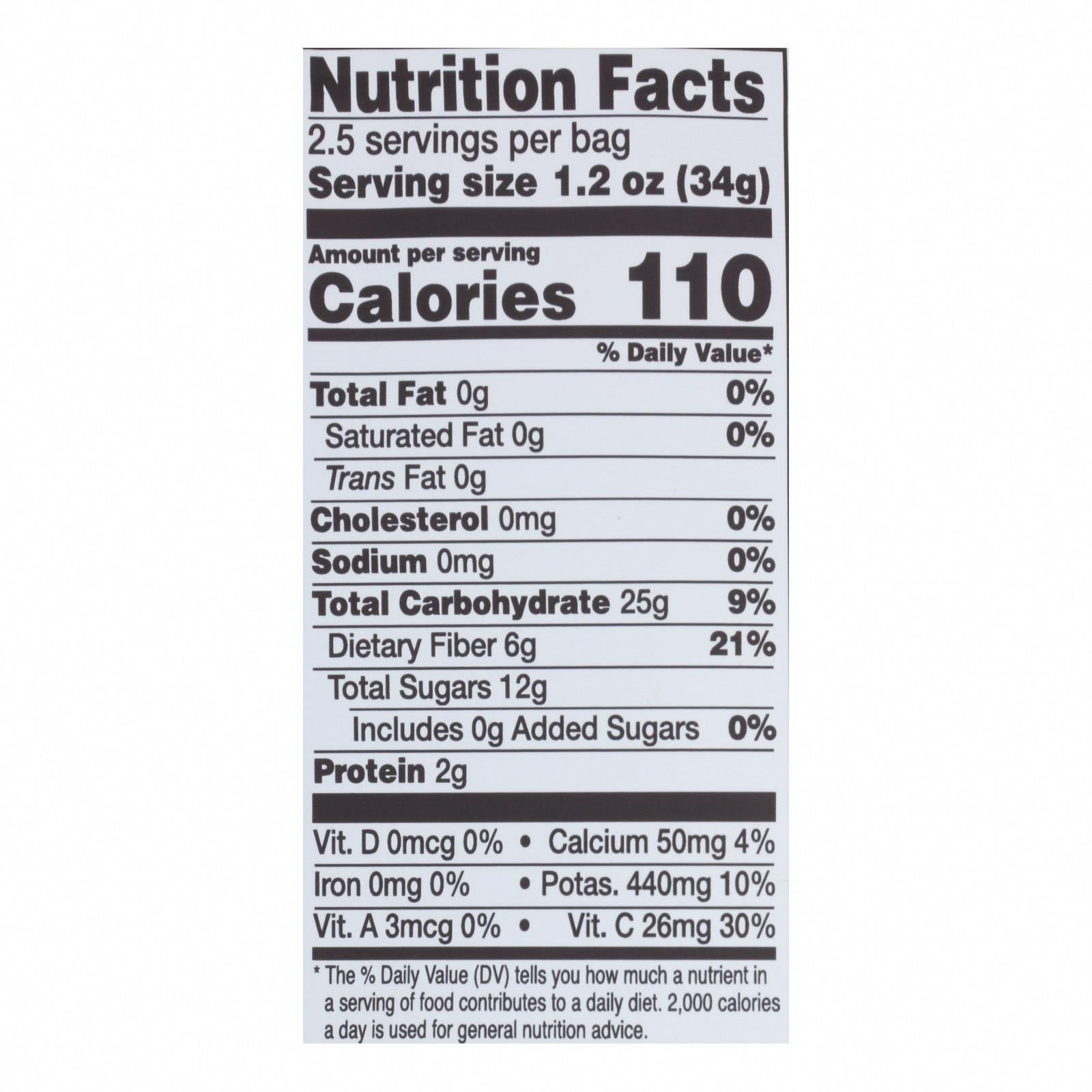 Rind Snacks - Dried Fruit Blend Tropical - Case of 12 - 3 OZ - Nutrition Facts