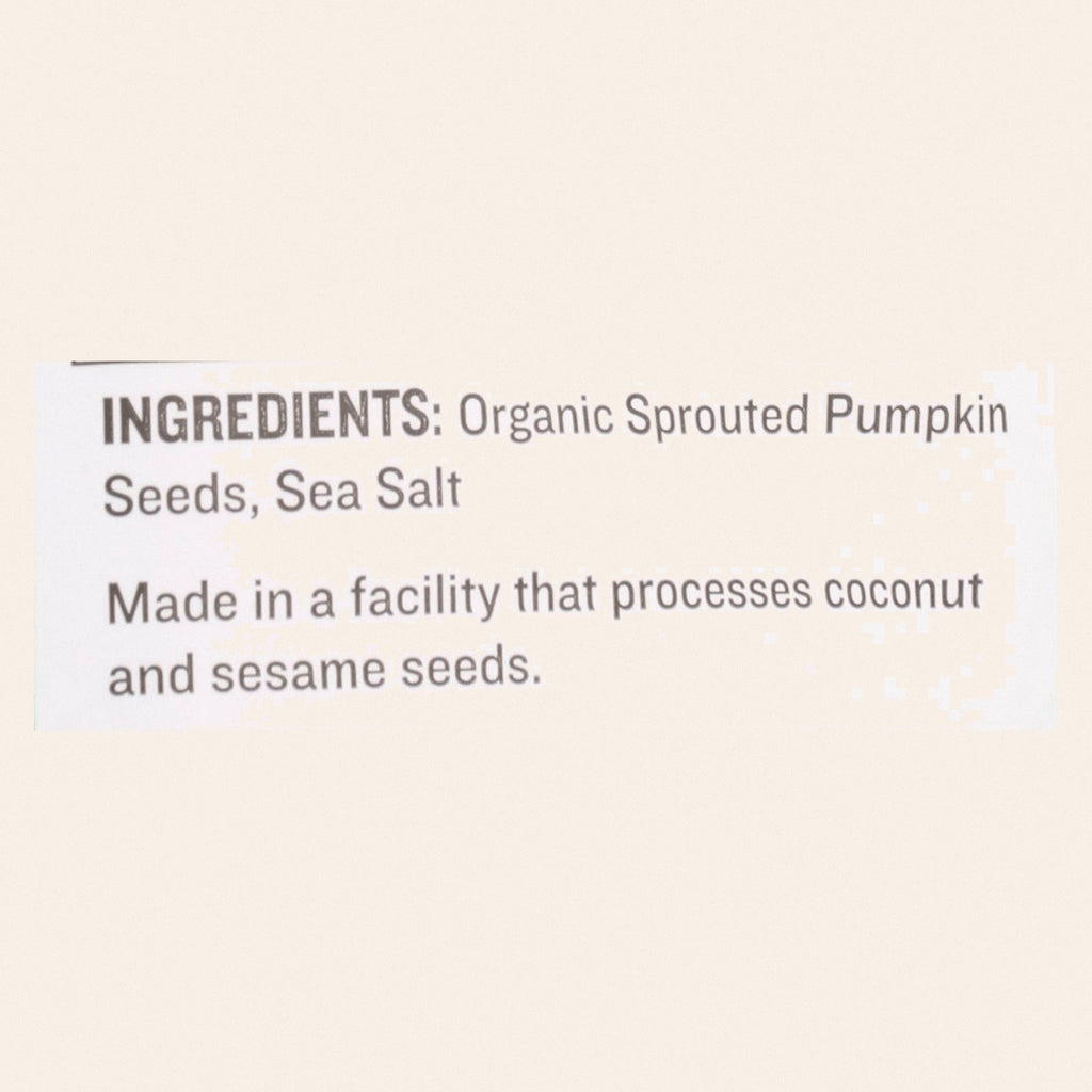 Go Raw Sprouted Seeds, Pumpkin With Celtic Sea Salt - Case of 6 - 14 OZ - Back