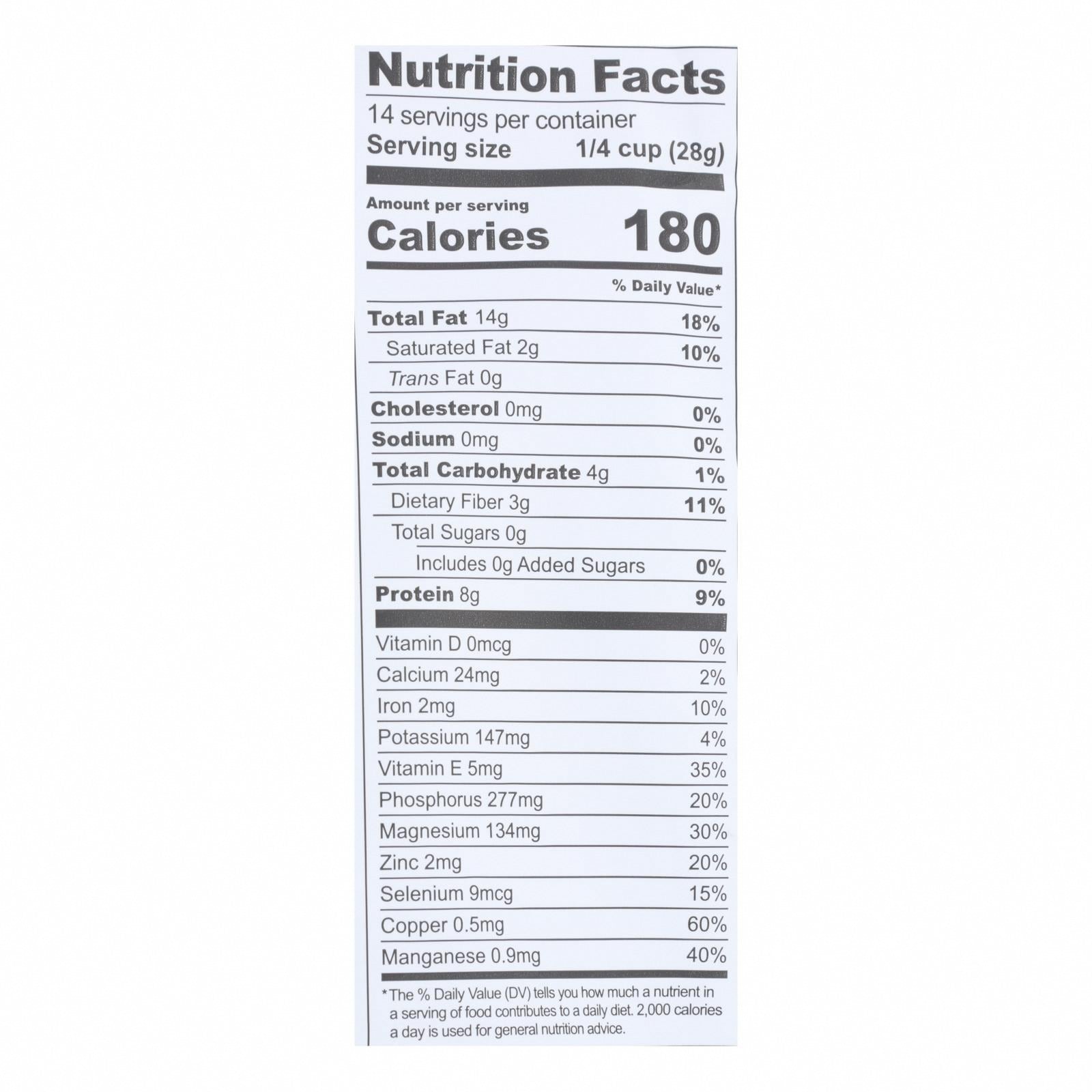 Go Raw Sprouted Seeds, Sprouted Super Simple - Case of 6 - 14 OZ - Nutrition Facts