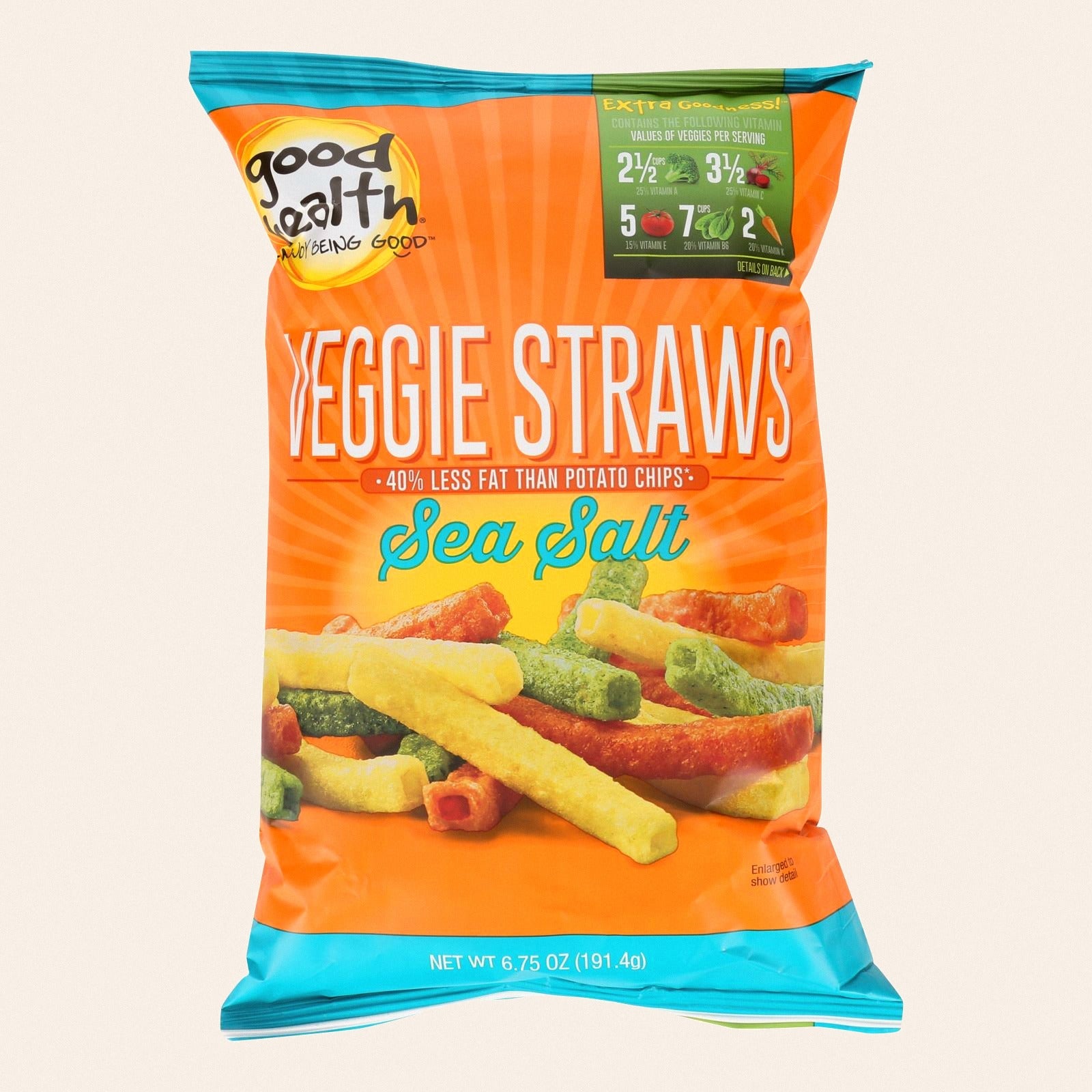 Good Health Sea Salt Veggie Straws - Case of 10 - 6.25 OZ - Front