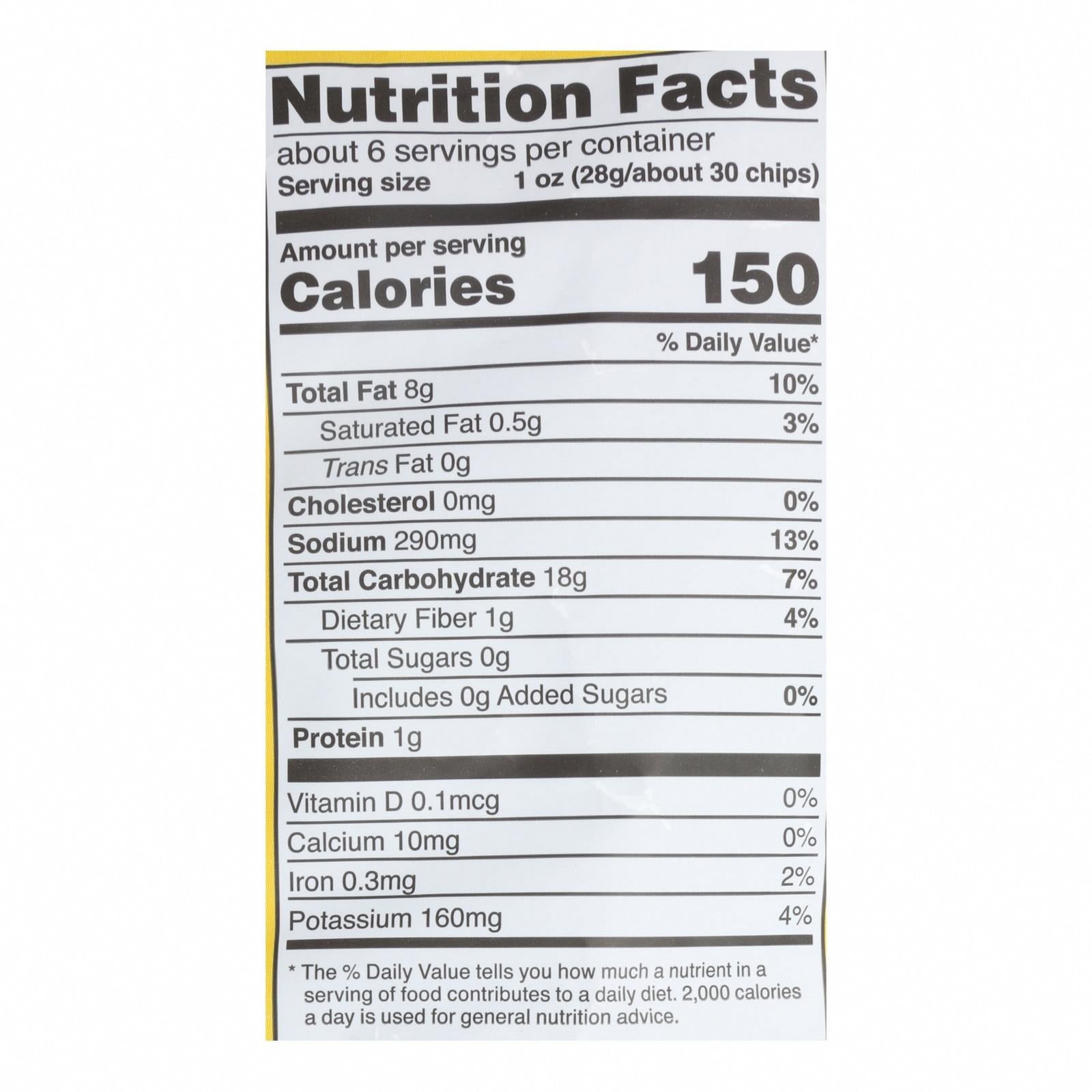 Good Health Sea Salt Veggie Chips  - Case of 10 - 6.25 OZ - Nutrition Facts