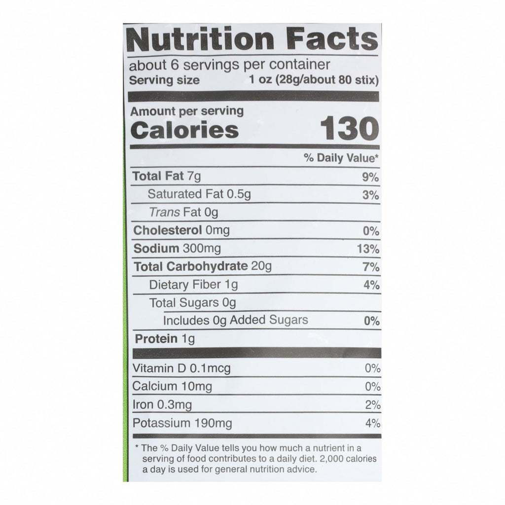 Good Health Sea Salt Veggie Sticks - Case of 10 - 6.25 OZ - Nutrition Facts
