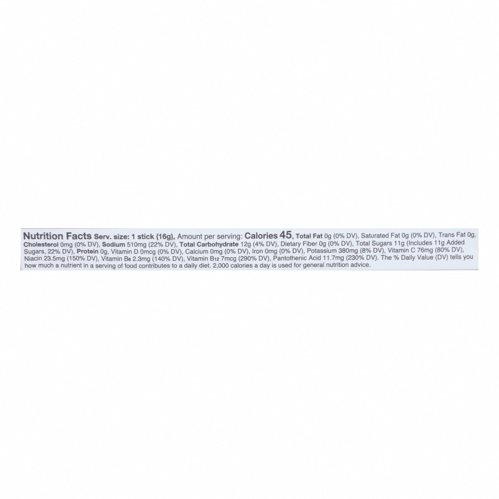 Liquid I.V. - Drink Mix Acai Berry Single - Case of 8 - .56 OZ - Nutrition Facts