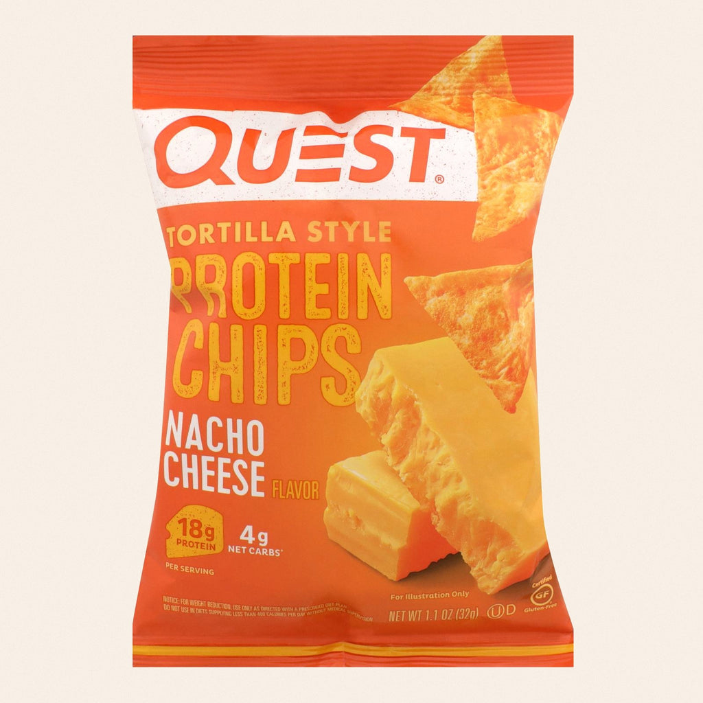 Quest® Nacho Cheese Tortilla Style Protein Chips, Nacho Cheese - Case of 8 - 1.1 OZ - Front