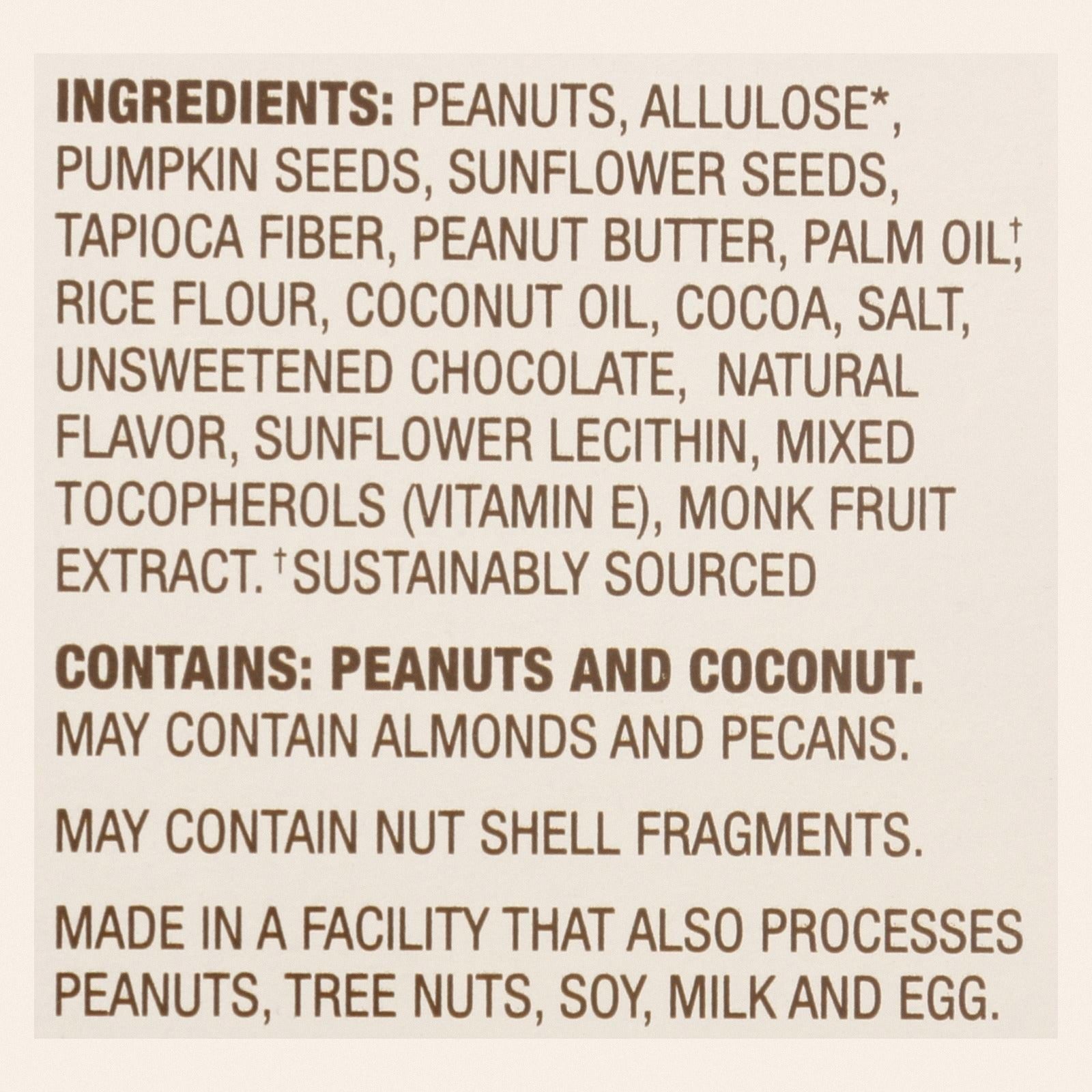 Munk Pack - Keto Nut & Seed Peanut Butter Dark Chocolate - Case of 12 - 1.23 OZ - Back