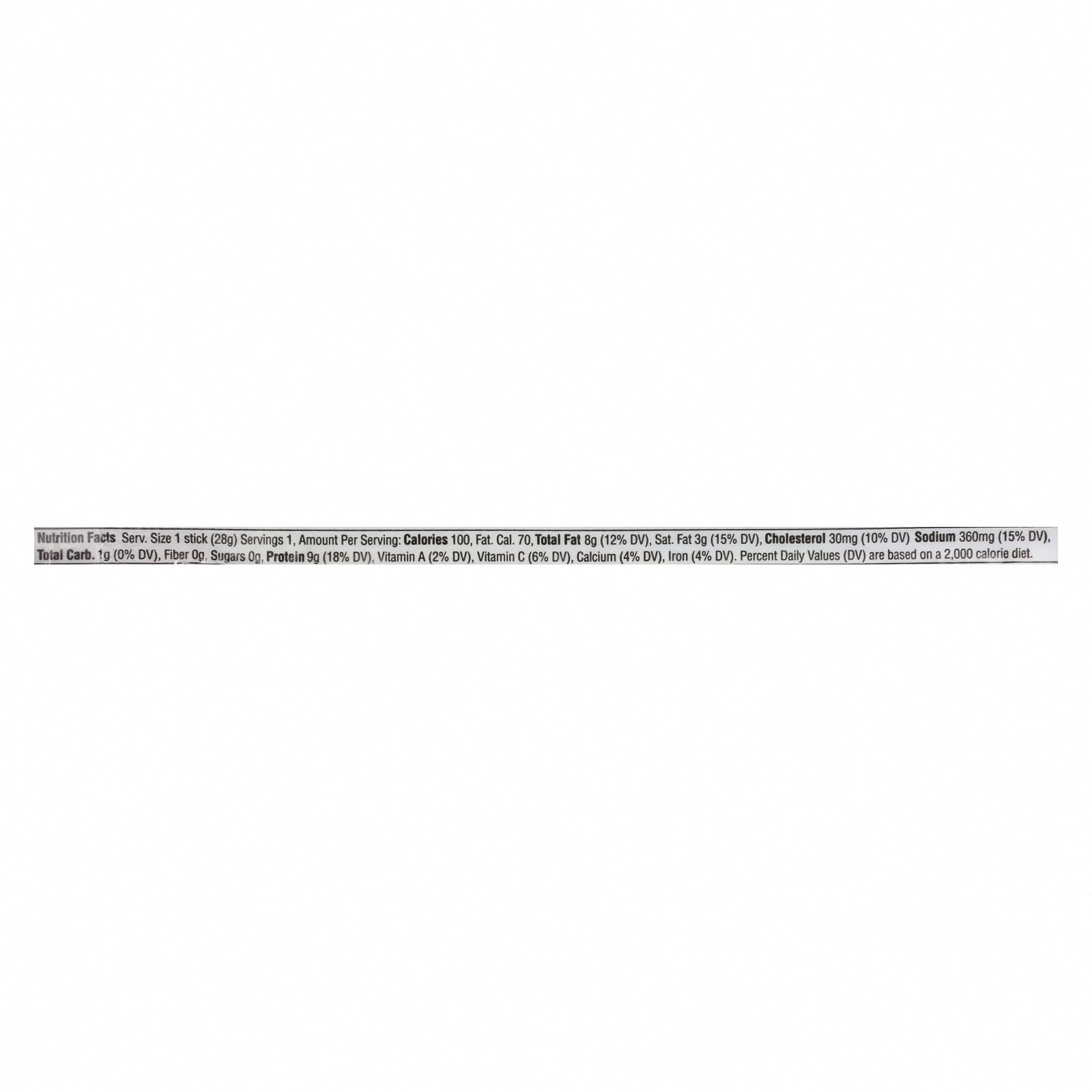 Country Archer - Jerky Beef Stick Jalapeno - Case of 18-1 OZ - Nutrition Facts