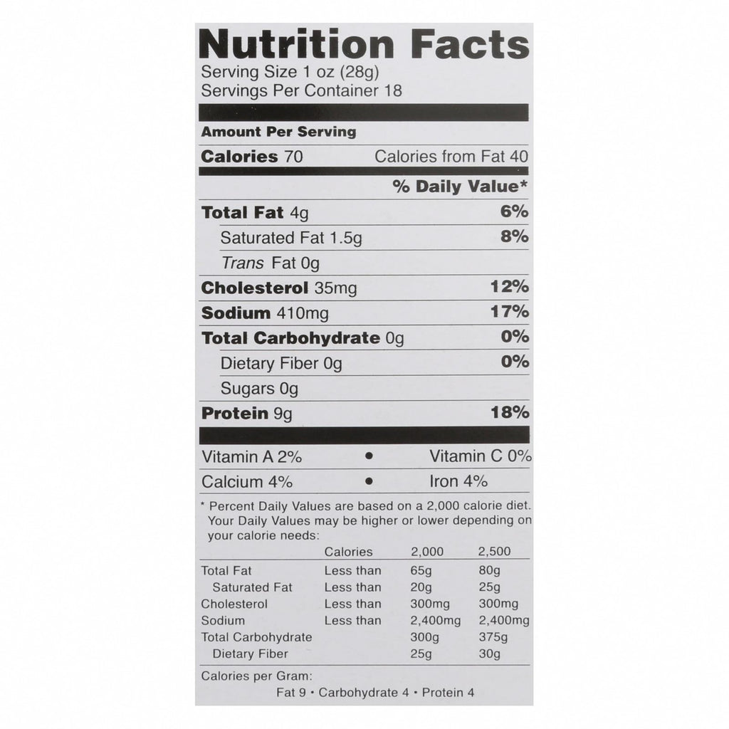 Country Archer - Jerky Turkey Stick Rosemary - Case of 18-1 OZ - Nutrition Facts