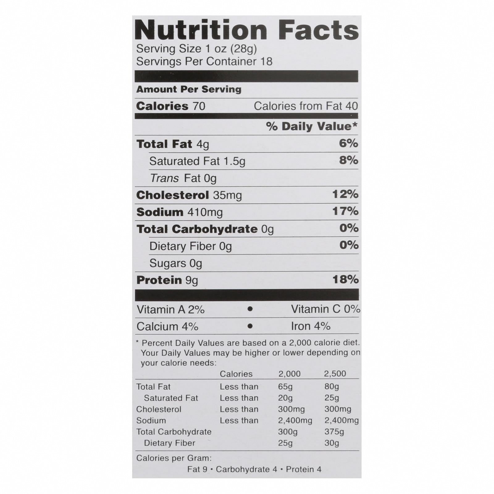 Country Archer - Jerky Turkey Stick Rosemary - Case of 18-1 OZ - Nutrition Facts