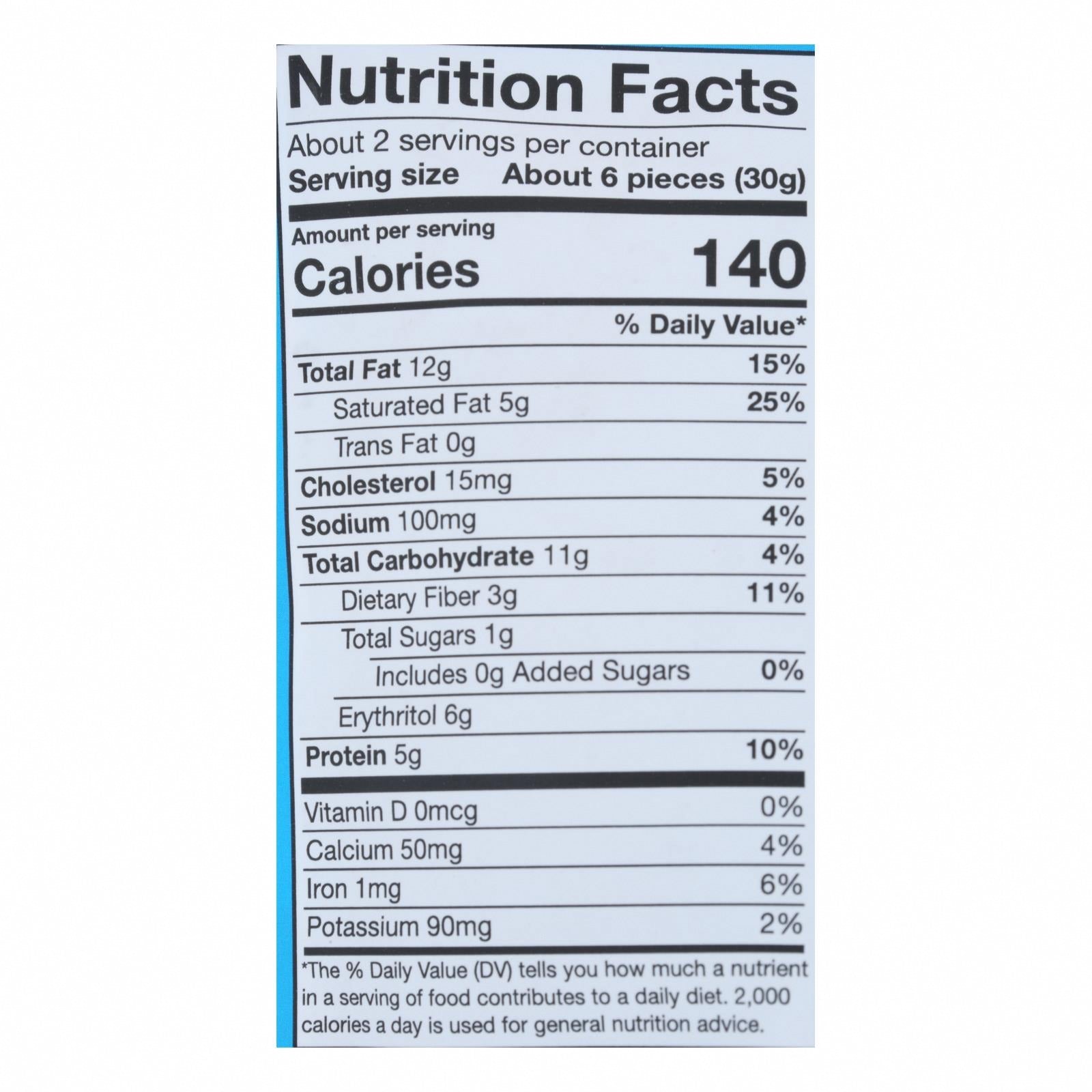 High Key - Cookie Brownie Keto - Case of 6-2 OZ - Nutrition Facts