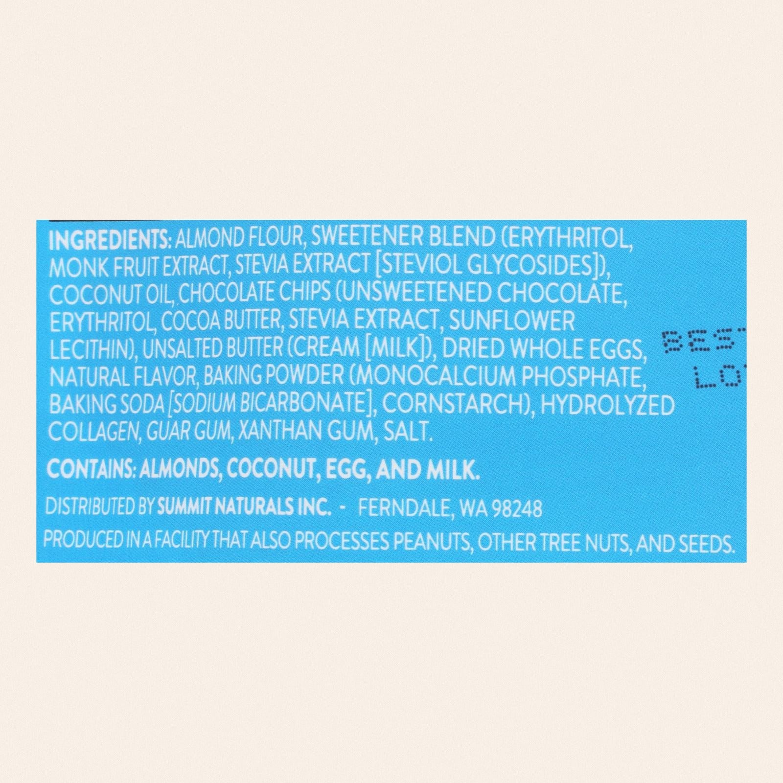High Key - Cookie Chocolate Chip Keto - Case of 6-2 OZ - Back