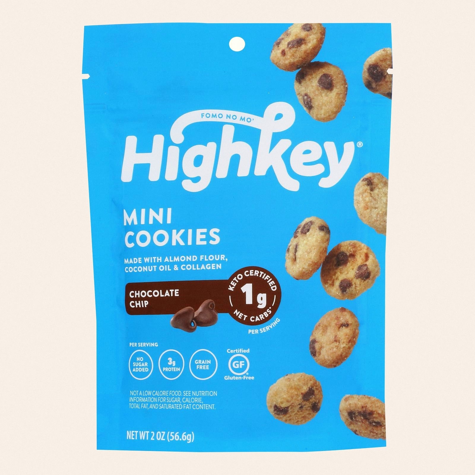 High Key - Cookie Chocolate Chip Keto - Case of 6-2 OZ - Front
