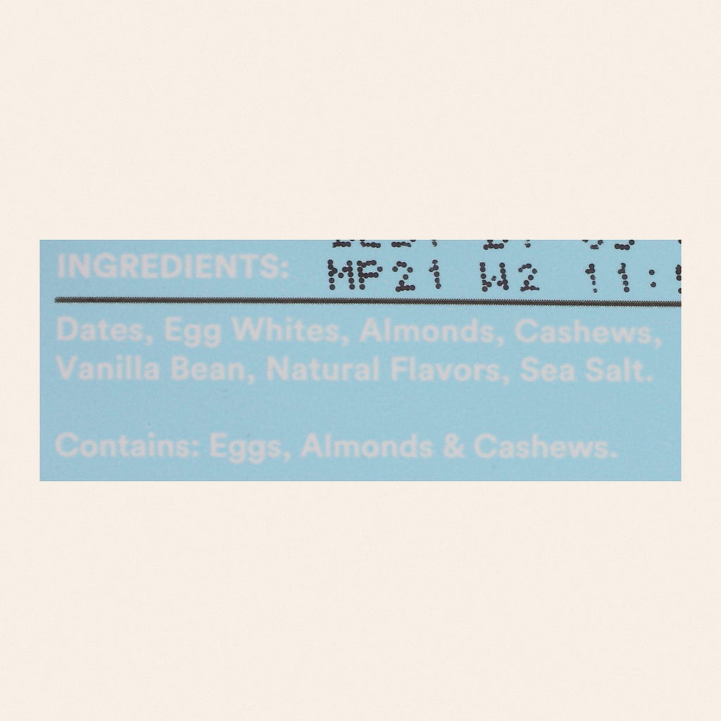 Rxbar - Protein Bar Vanilla Almond - Case of 12 - 1.83 OZ - Back