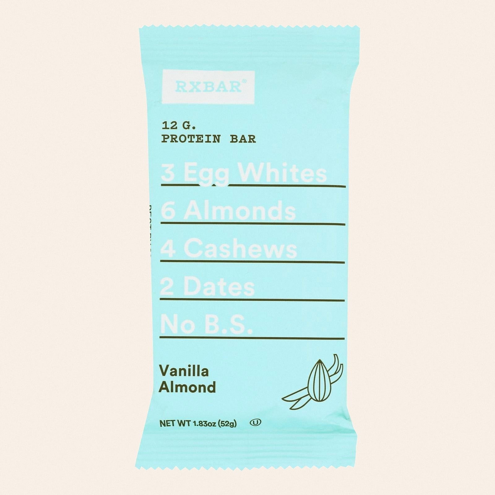 Rxbar - Protein Bar Vanilla Almond - Case of 12 - 1.83 OZ - Front
