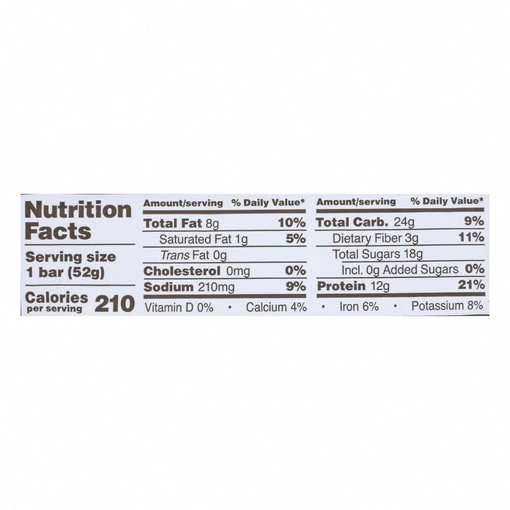 Rxbar - Protein Bar Vanilla Almond - Case of 12 - 1.83 OZ - Nutrition Facts