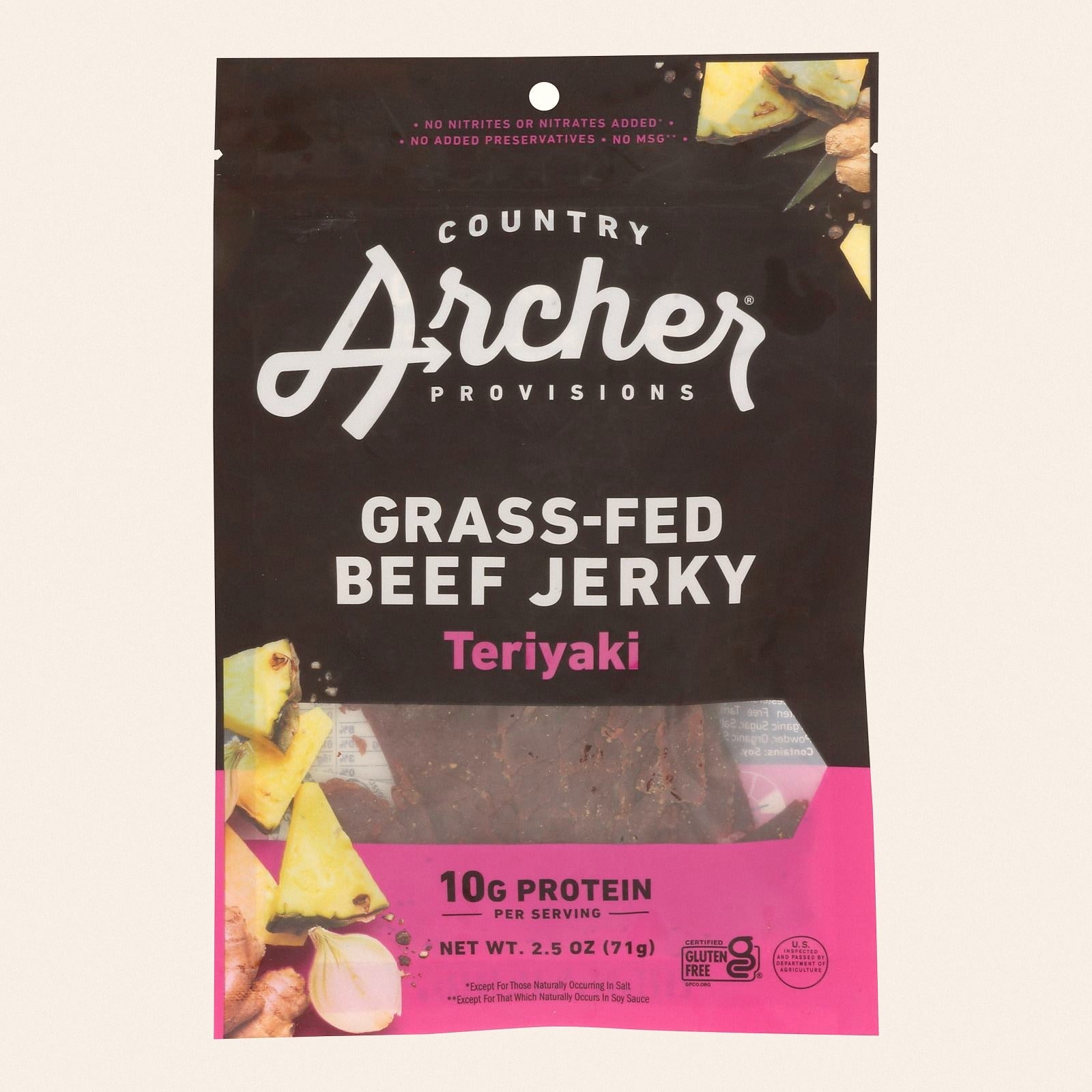 Country Archer - Jerky Beef Teriyaki - Case of 12-2.5 OZ - Front