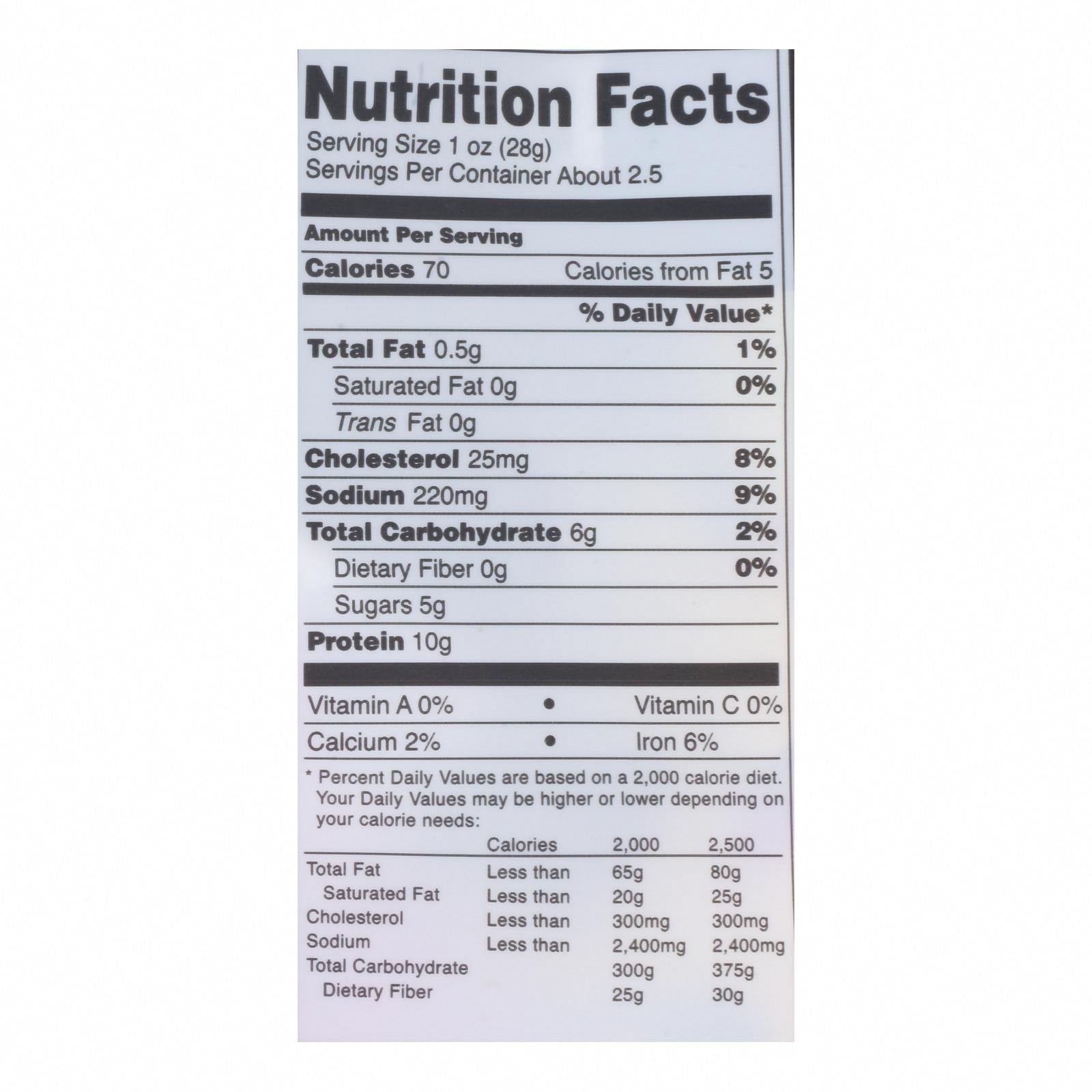 Country Archer - Jerky Beef Teriyaki - Case of 12-2.5 OZ - Nutrition Facts