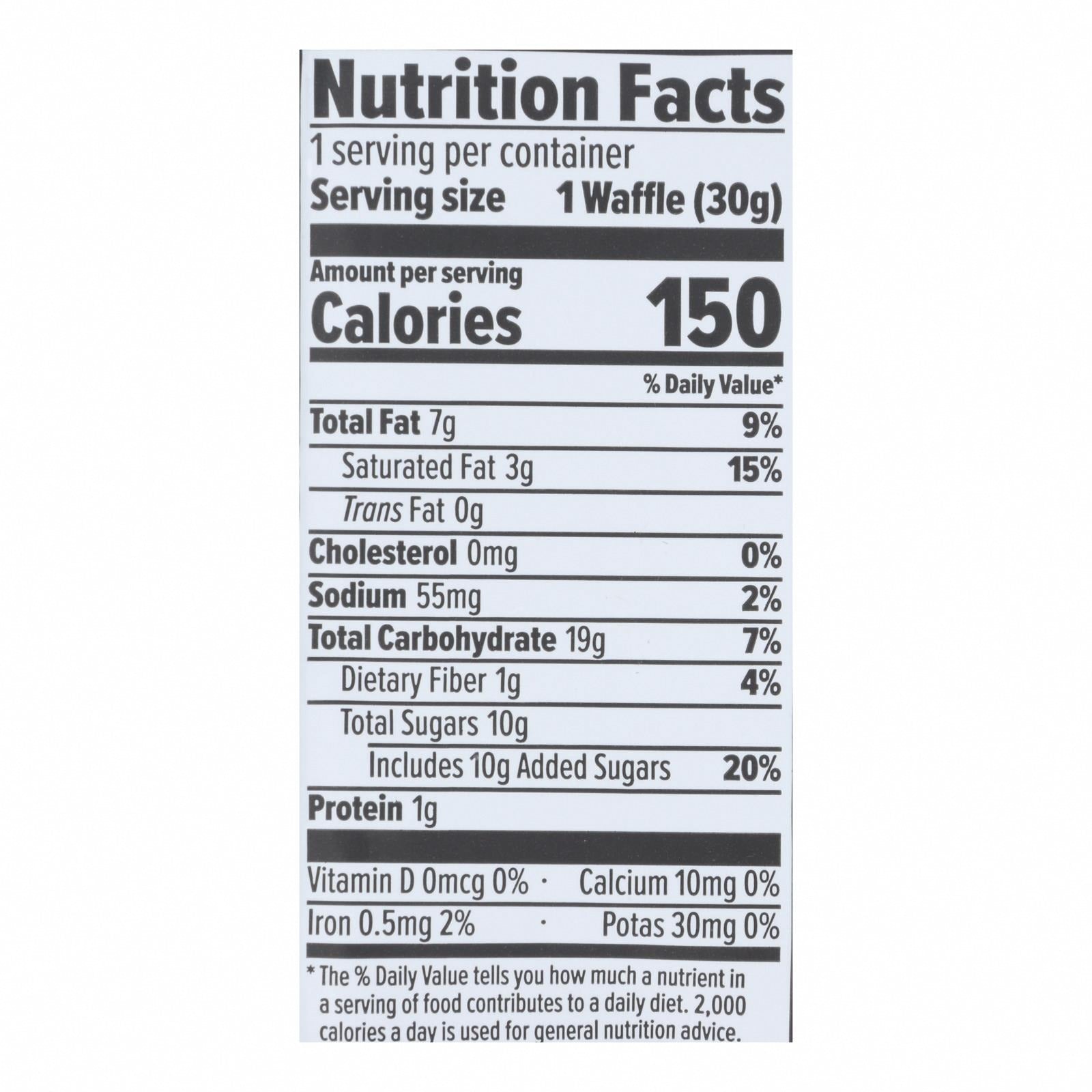 Honey Stinger - Honey Stinger Waffle Vanilla - Case of 12-1.06 OZ - Nutrition Facts
