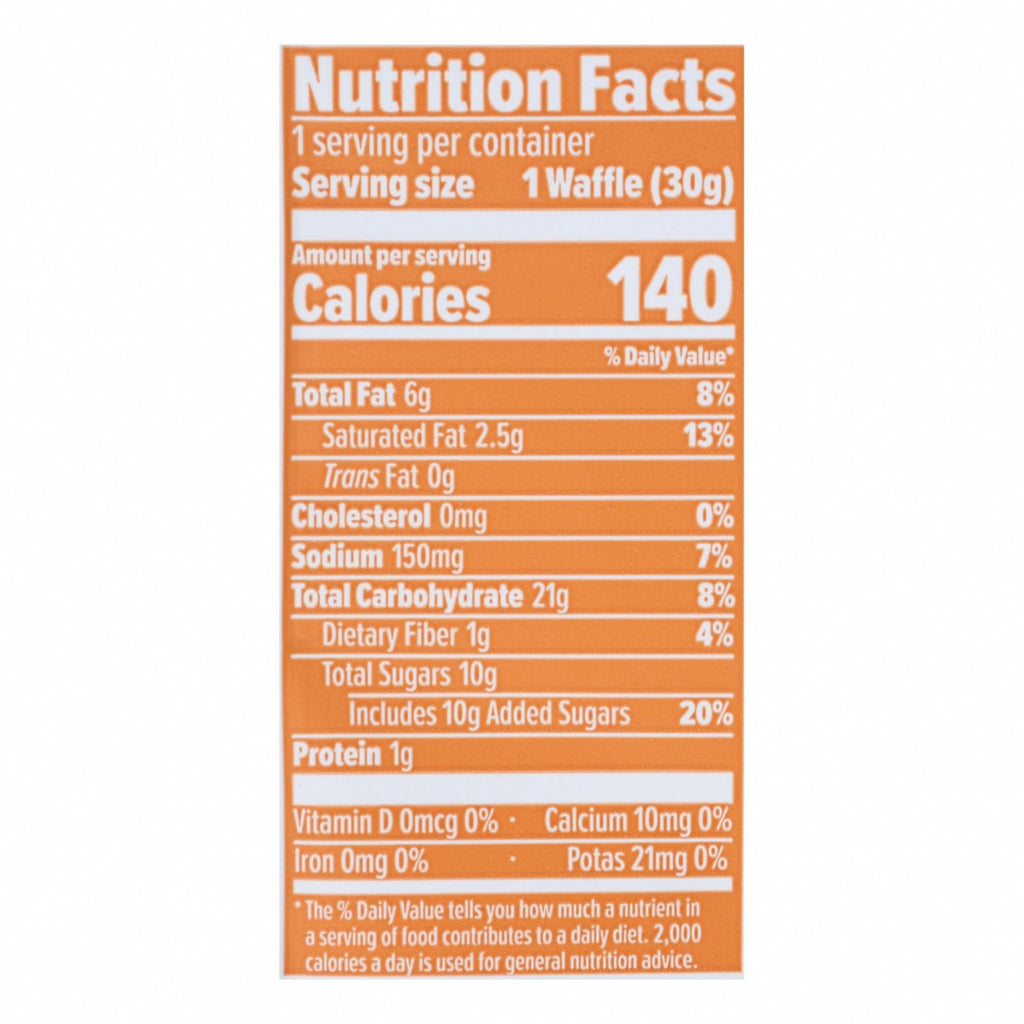 Honey Stinger - Honey Stinger Waffle Salted Caramel Gluten Free - Case of 12-1.06 OZ - Nutrition Facts