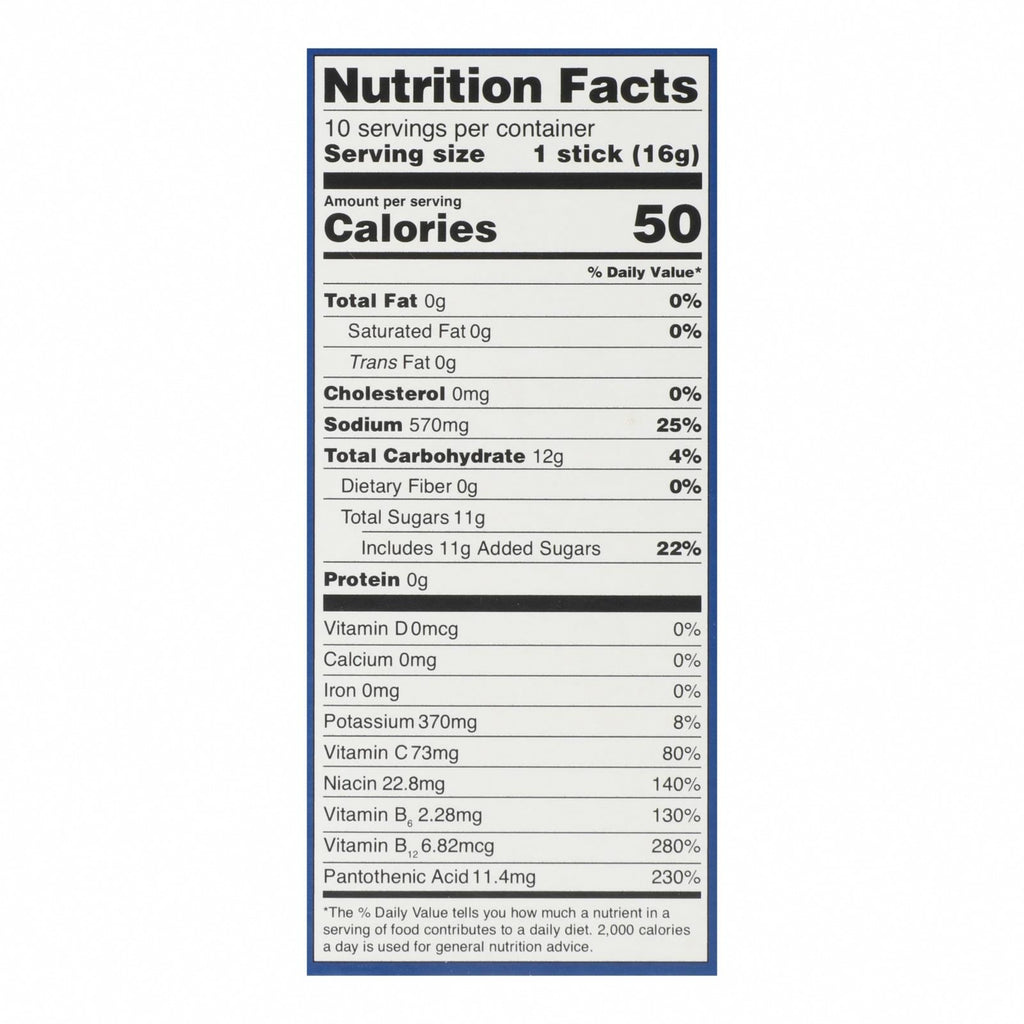 Liquid I.V. - Drink Mix Lemon Lime 10ct - 1 Each - 5.65 OZ - Nutrition Facts