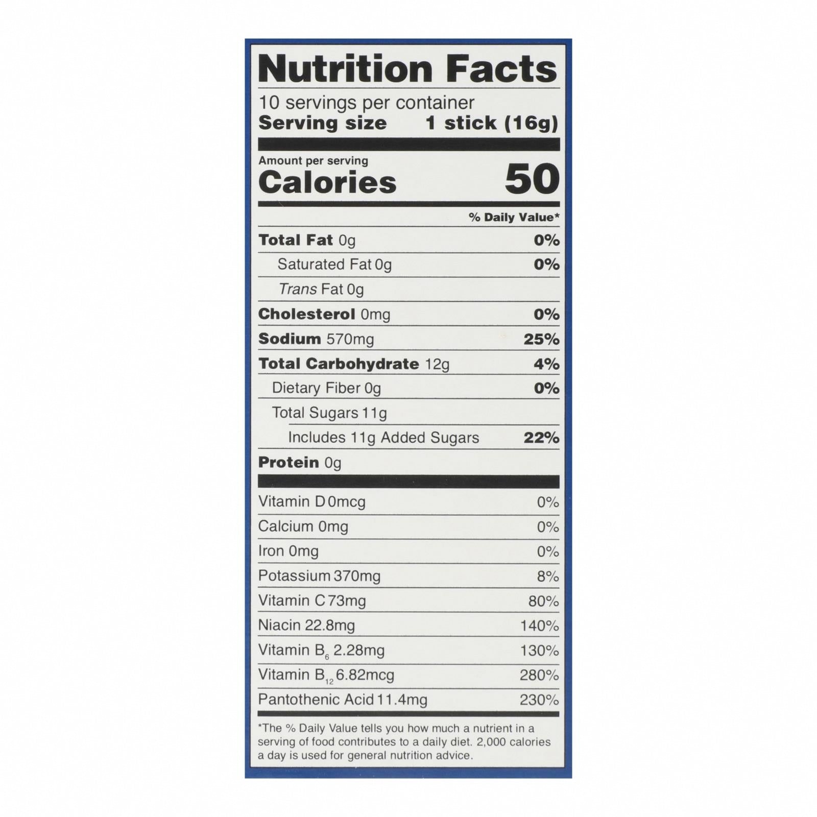 Liquid I.V. - Drink Mix Lemon Lime 10ct - 1 Each - 5.65 OZ - Nutrition Facts