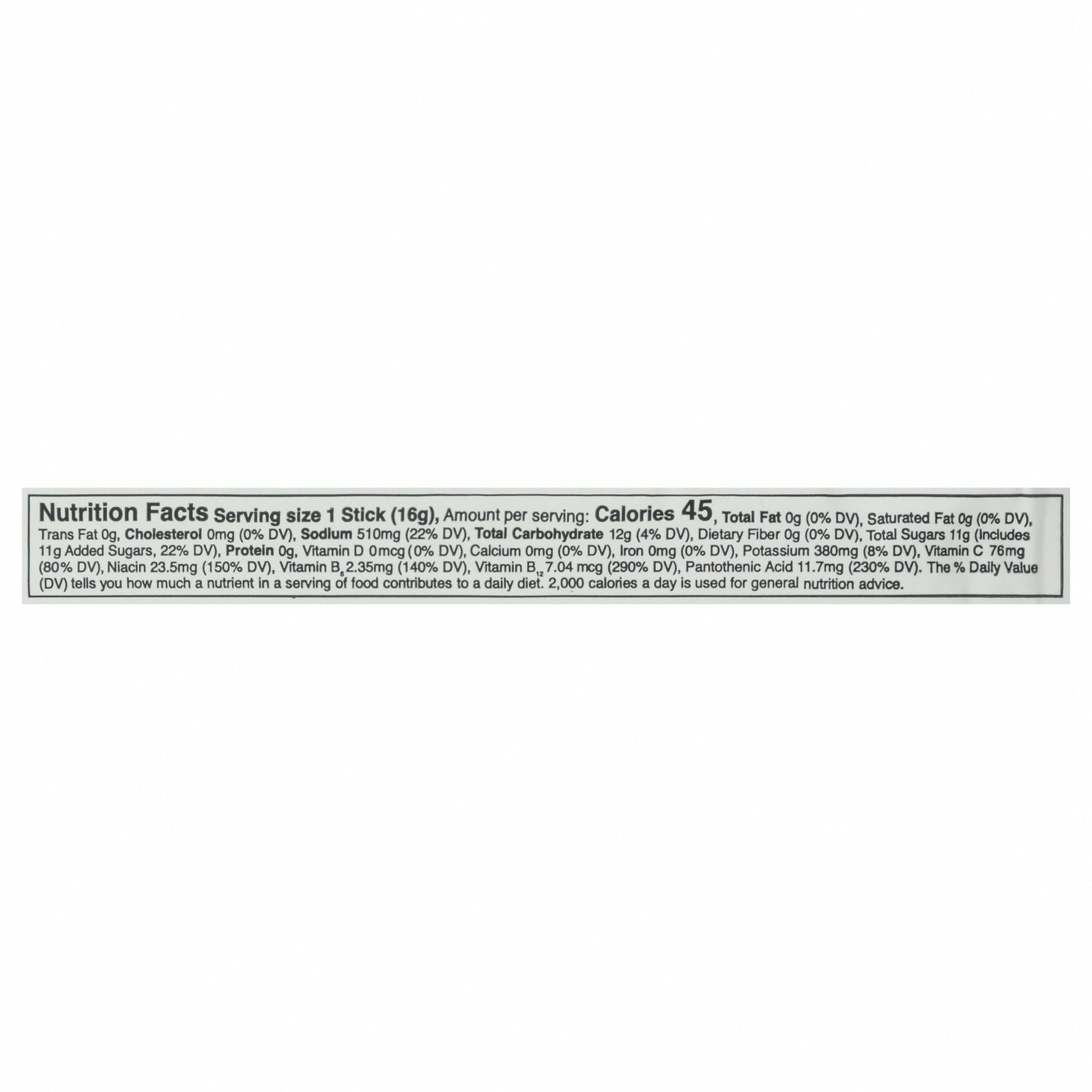 Liquid IV - Drink Mix Watermelon Single - Case of 8 - 0.56 oz - Nutrition Facts