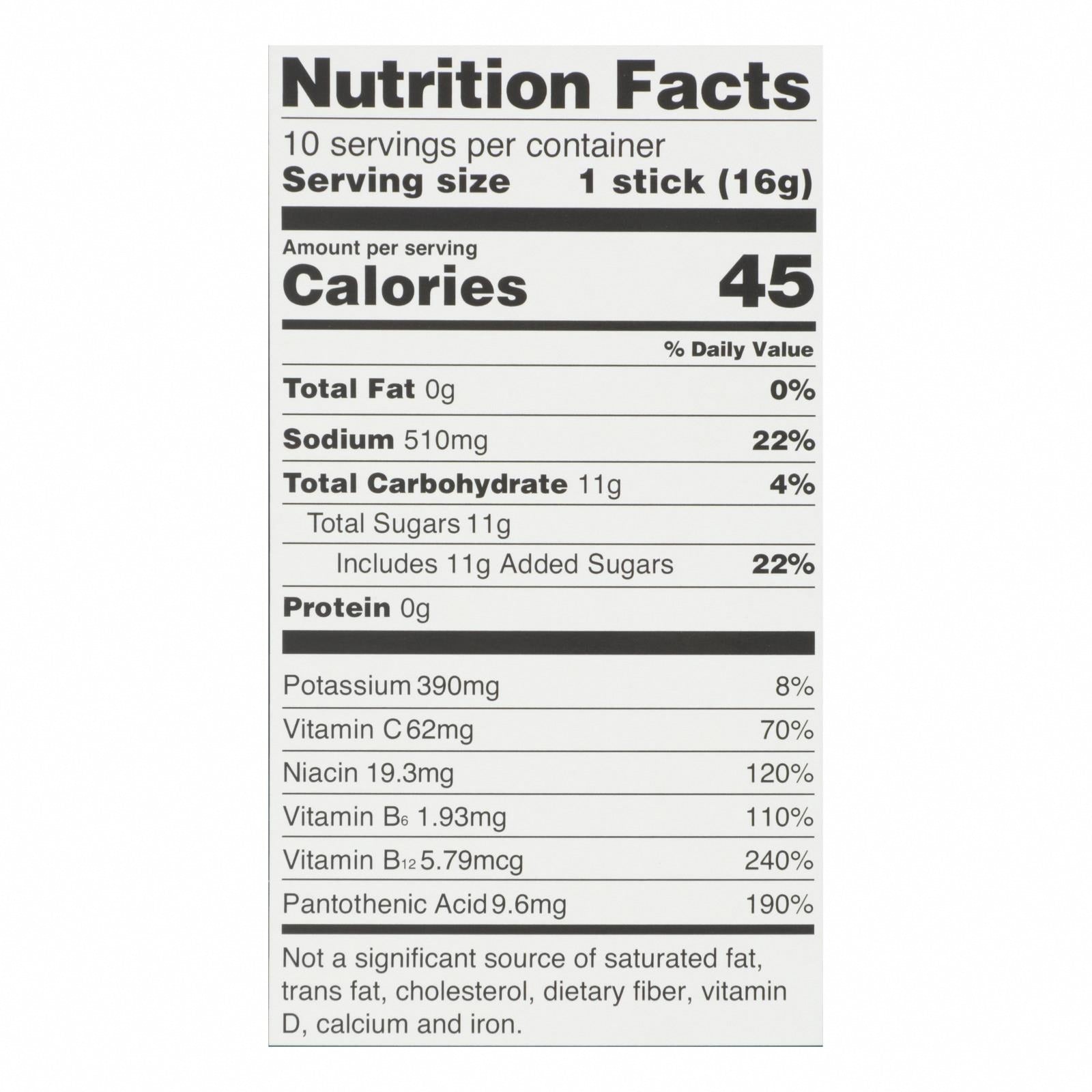 Liquid I.V. - Drink Mix Acai Berry 10 Count - 1 Each - 5.65 OZ - Nutrition Facts