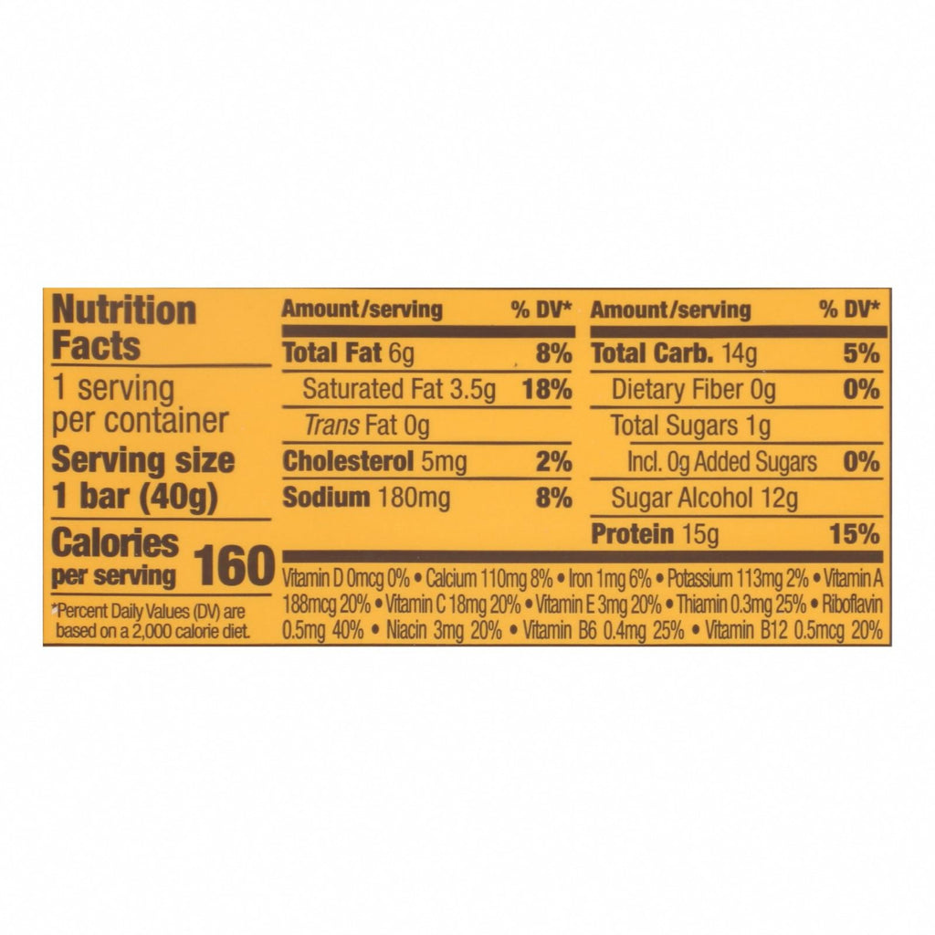 Fulfil - Protein Bar Chocolate Peanut Caramel - Case of 12-1.41 OZ - Nutrition Facts