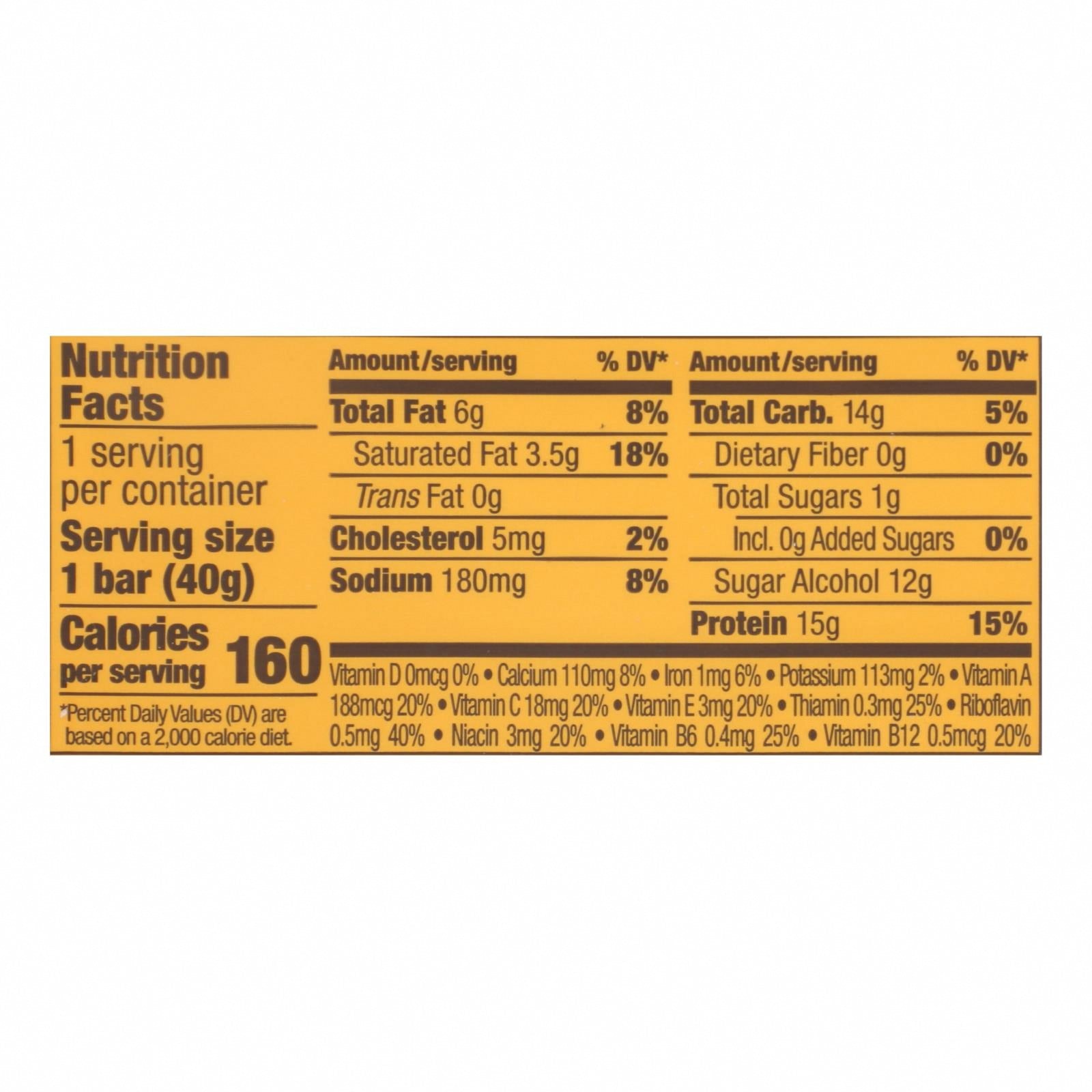 Fulfil - Protein Bar Chocolate Peanut Caramel - Case of 12-1.41 OZ - Nutrition Facts