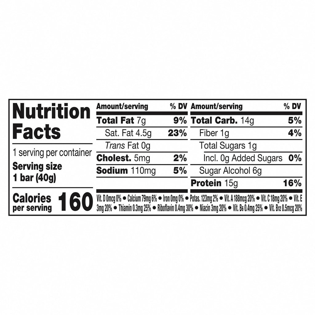 Fulfil - Protein Bar Chocolate Hazelnut - Case of 12-1.41 OZ - Nutrition Facts