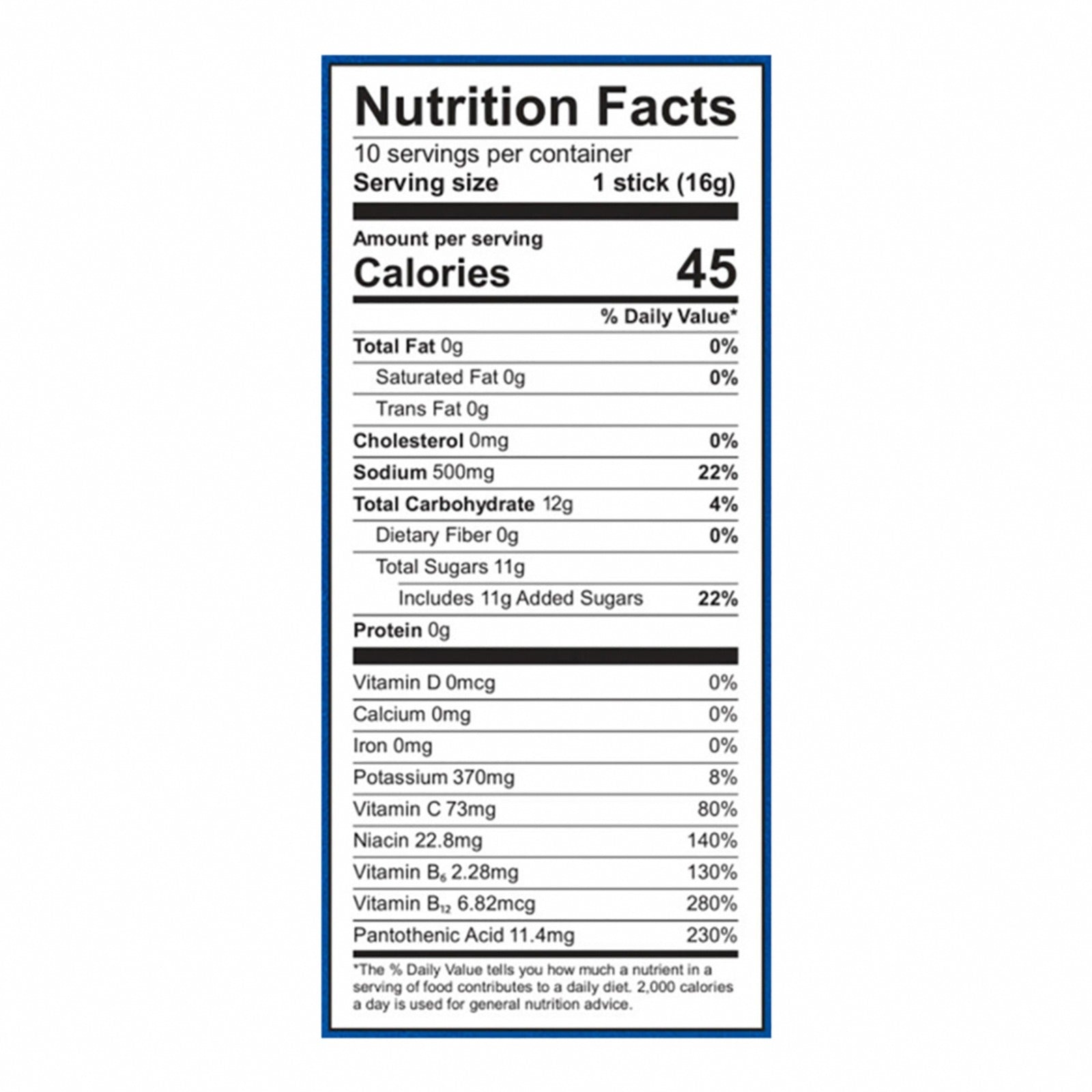 Liquid I.V. - Drink Mix Tropical Punch 10ct - EA of 1-5.65 OZ - Nutrition Facts