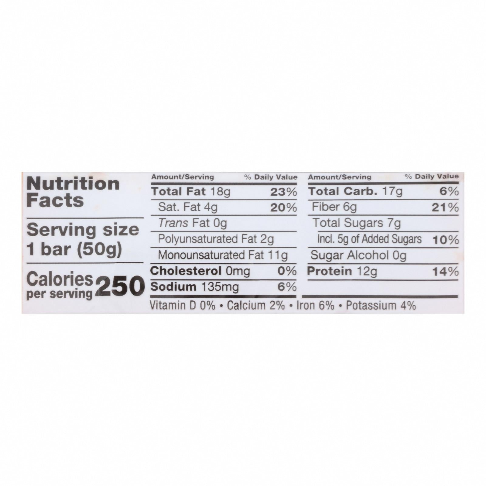 Kind - Bar Crunchy Peanut Butter - CS of 12-1.76 OZ - Nutrition Facts